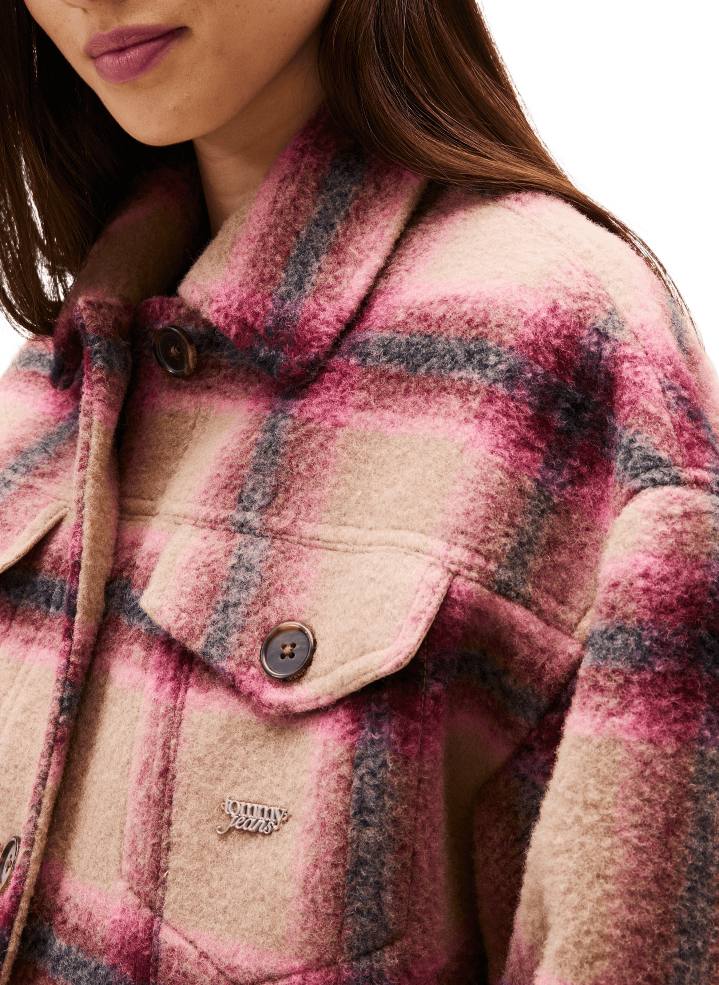 Veste à logo en laine mélangée TOMMY HILFIGER Multicolore