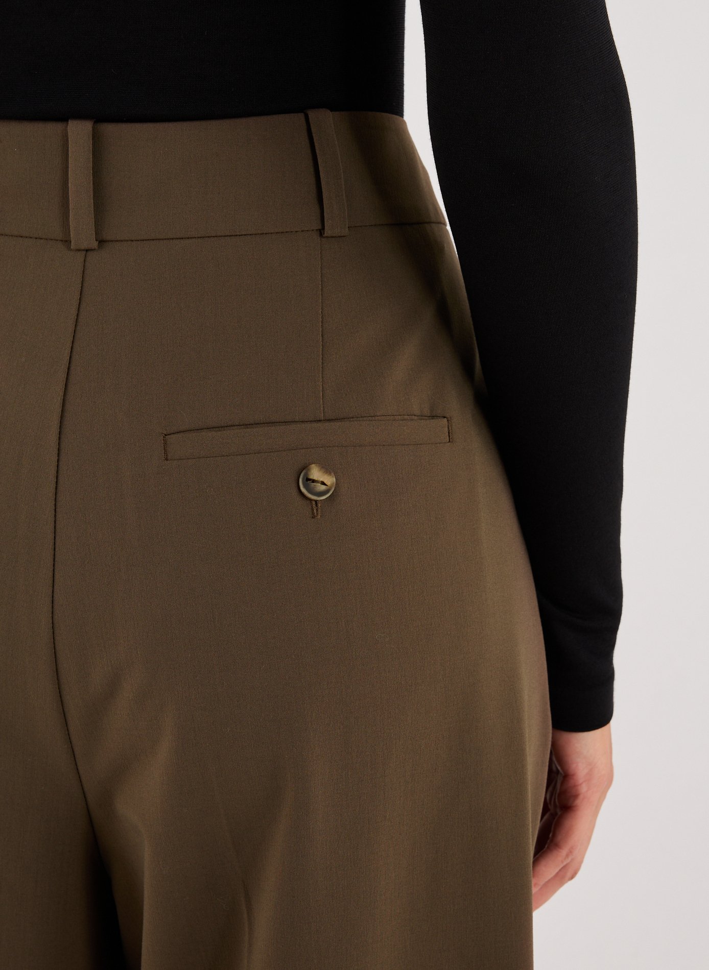 Pantalon droit à plis ADOLFO DOMINGUEZ Marron