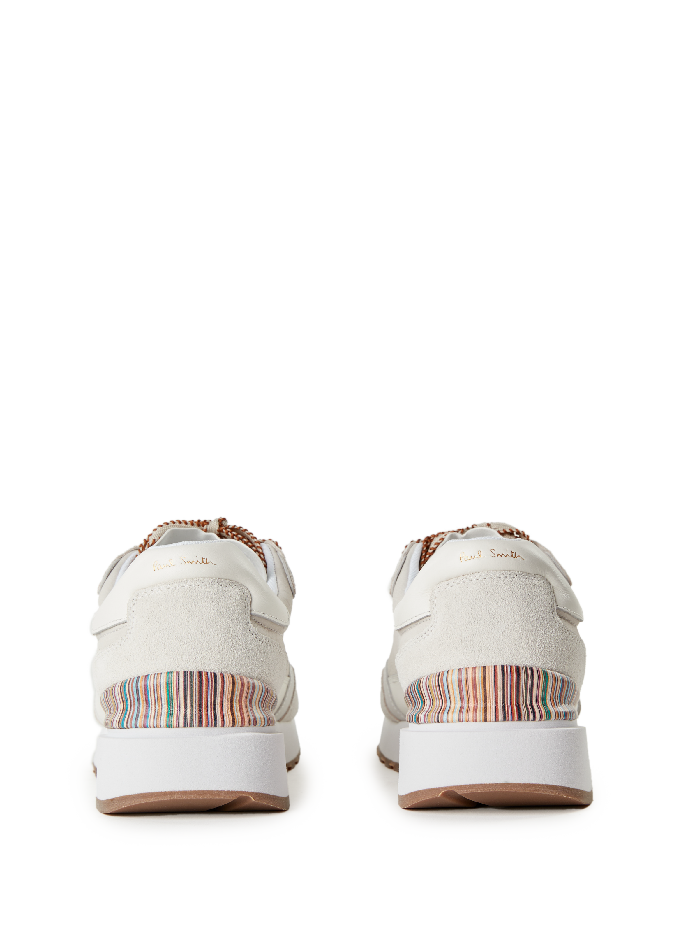 Bi-material leather sneakers PAUL SMITH White