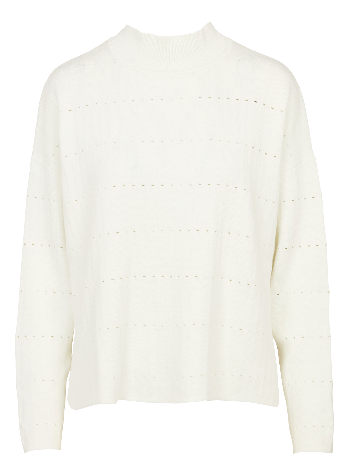Pull ample col montant en coton mélangé IKKS Blanc