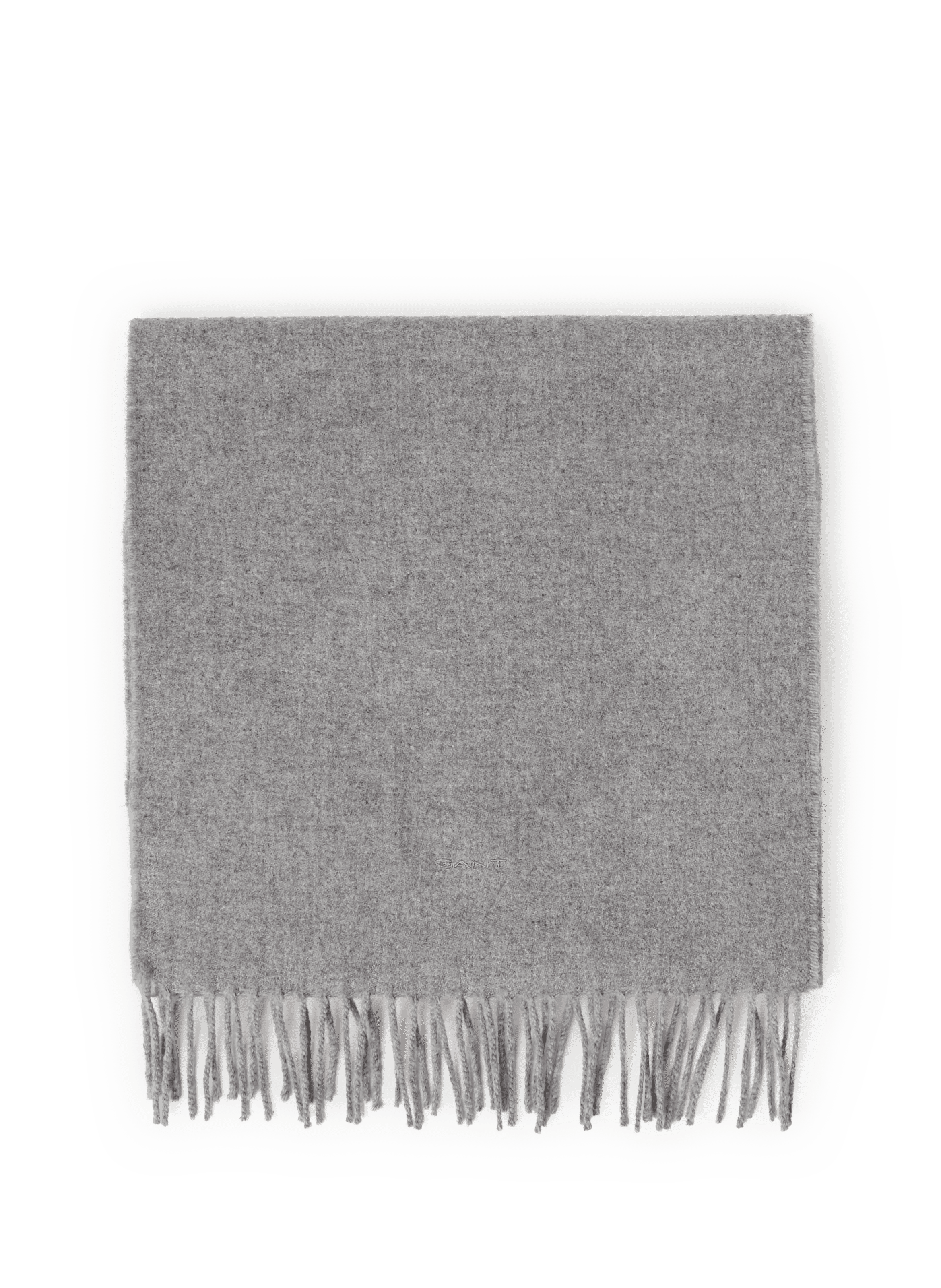 GANT Fringed wool scarf Grey