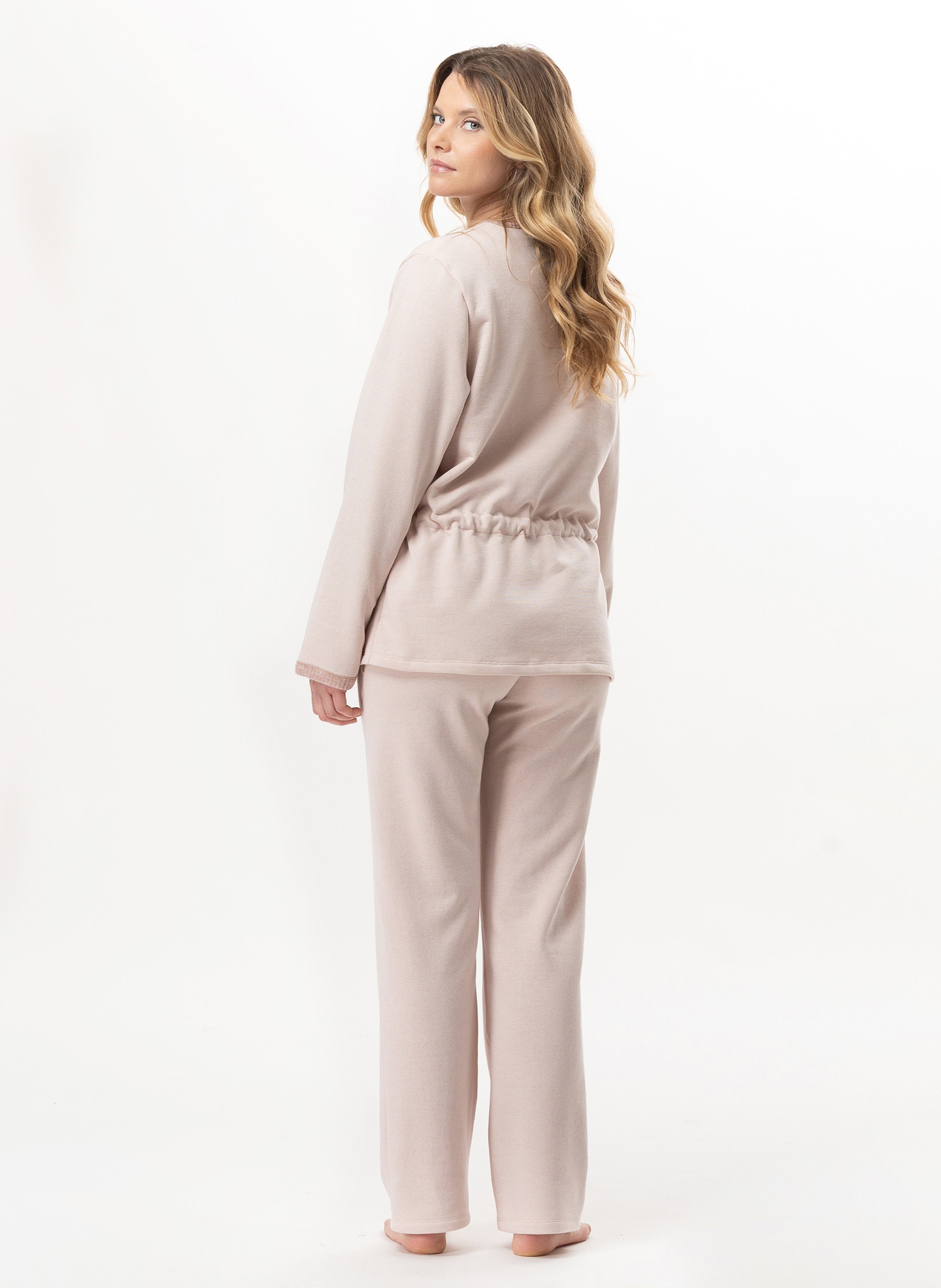 Ensemble homewear en molleton lurex eclat 124 Rose