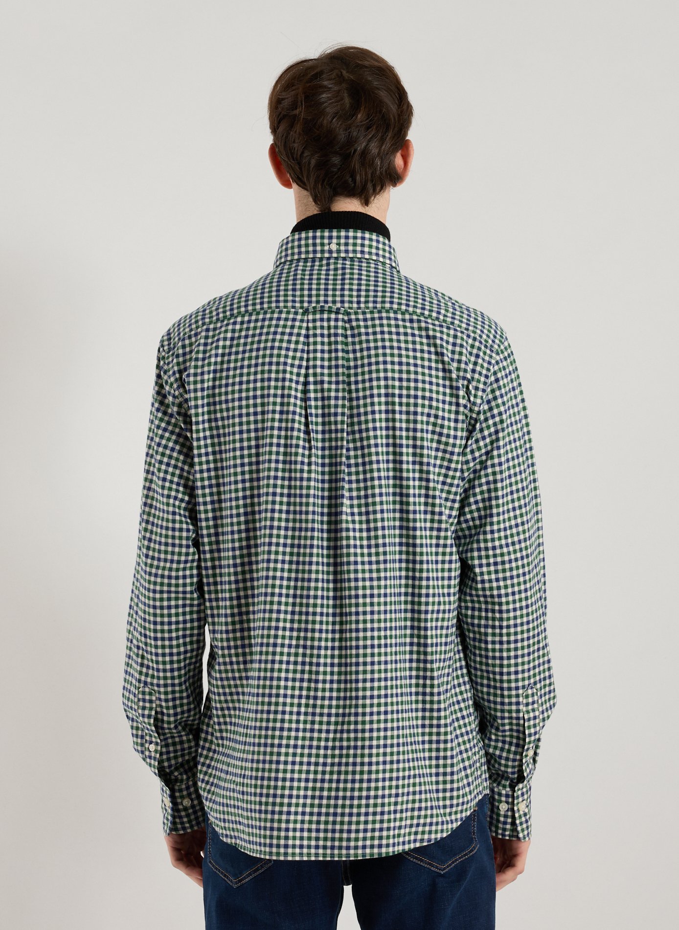 Chemise droite à carreaux en coton GANT Vert