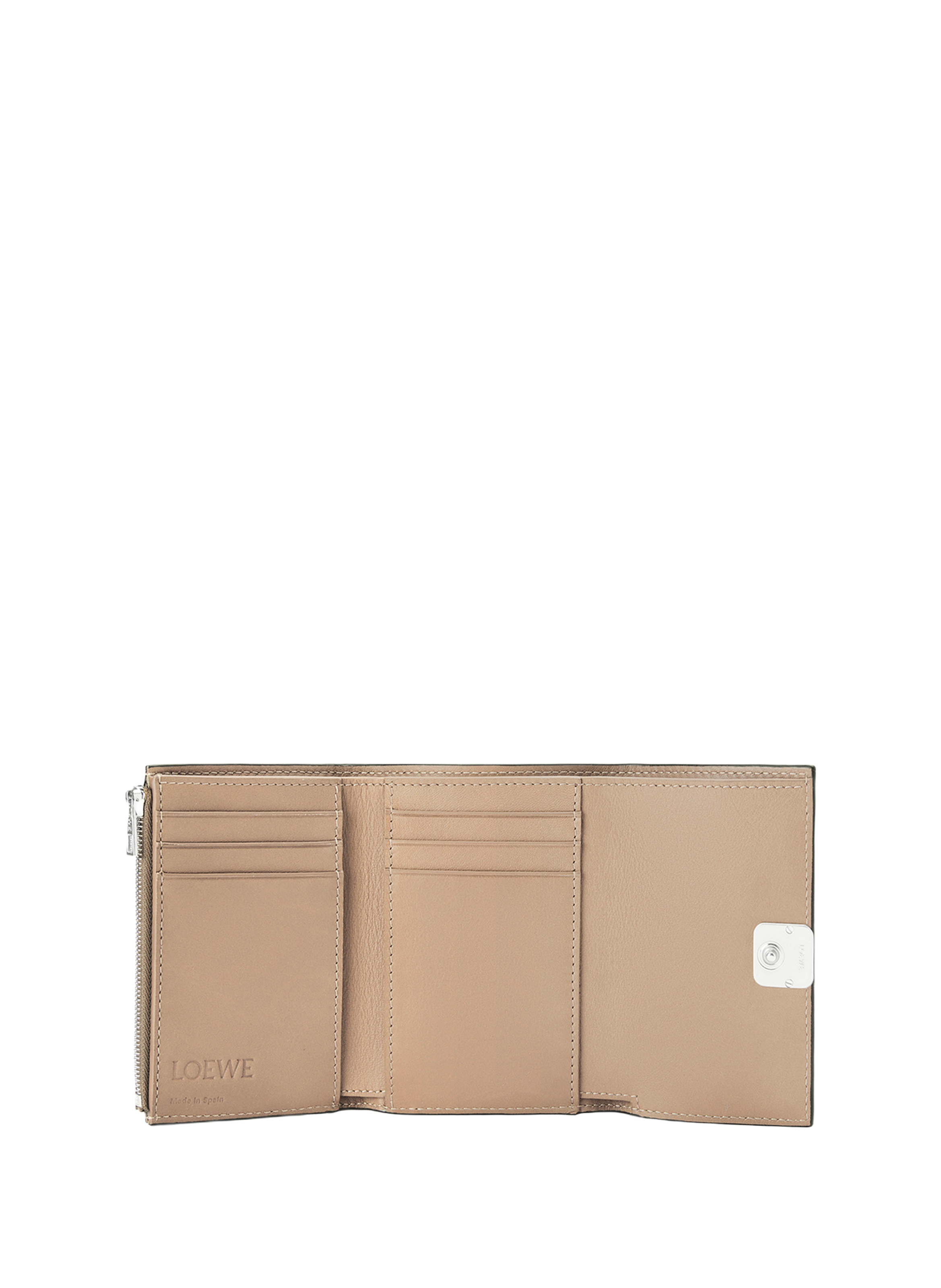 Grained calfskin vertical wallet LOEWE Beige