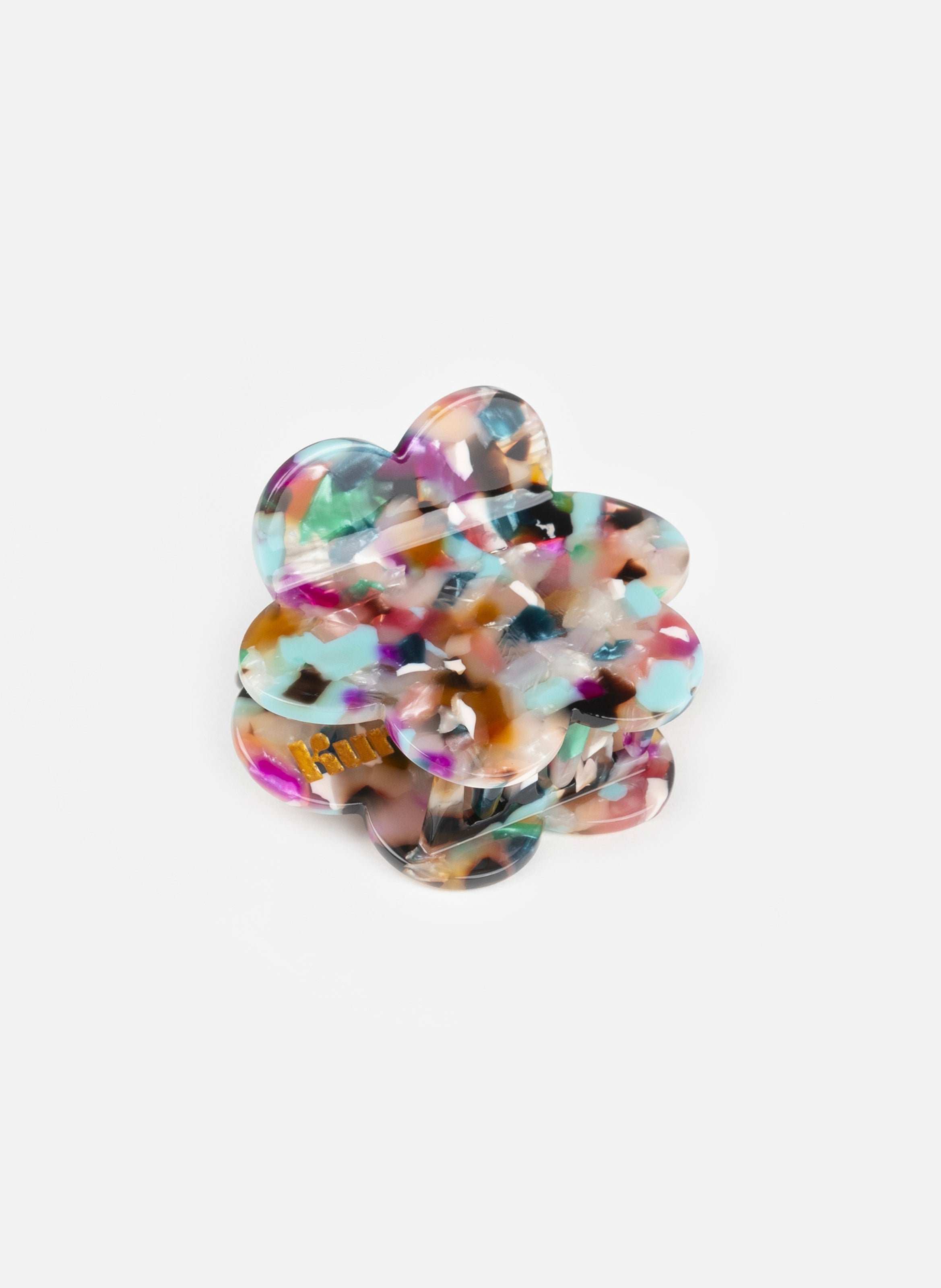 Pince à cheveux fleurette en acétate de cellulose KURAGE GINZA Multicolore