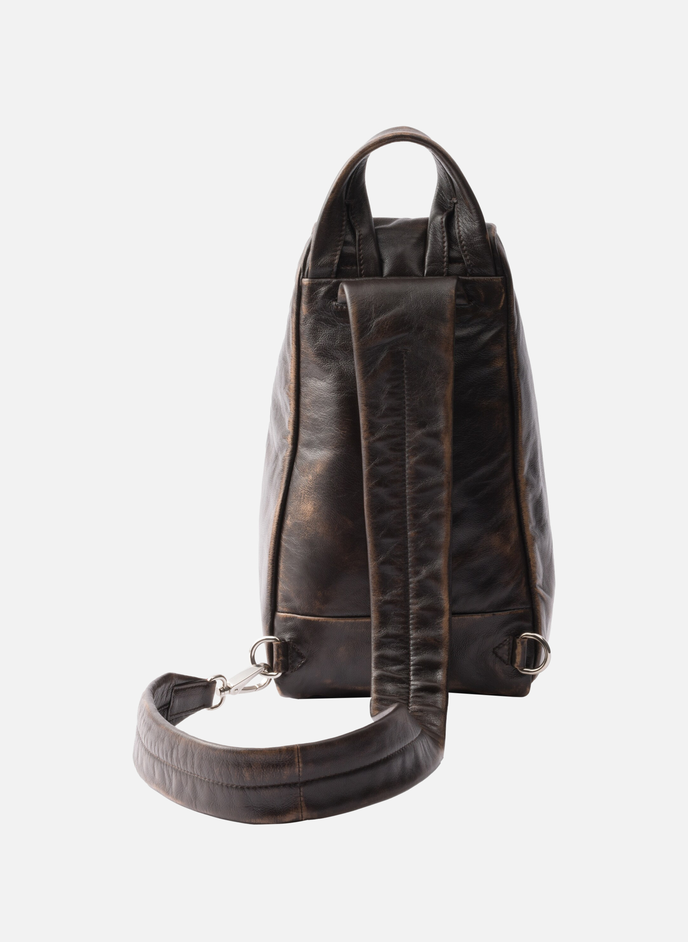 Sac à dos en cuir nappa PRADA Marron