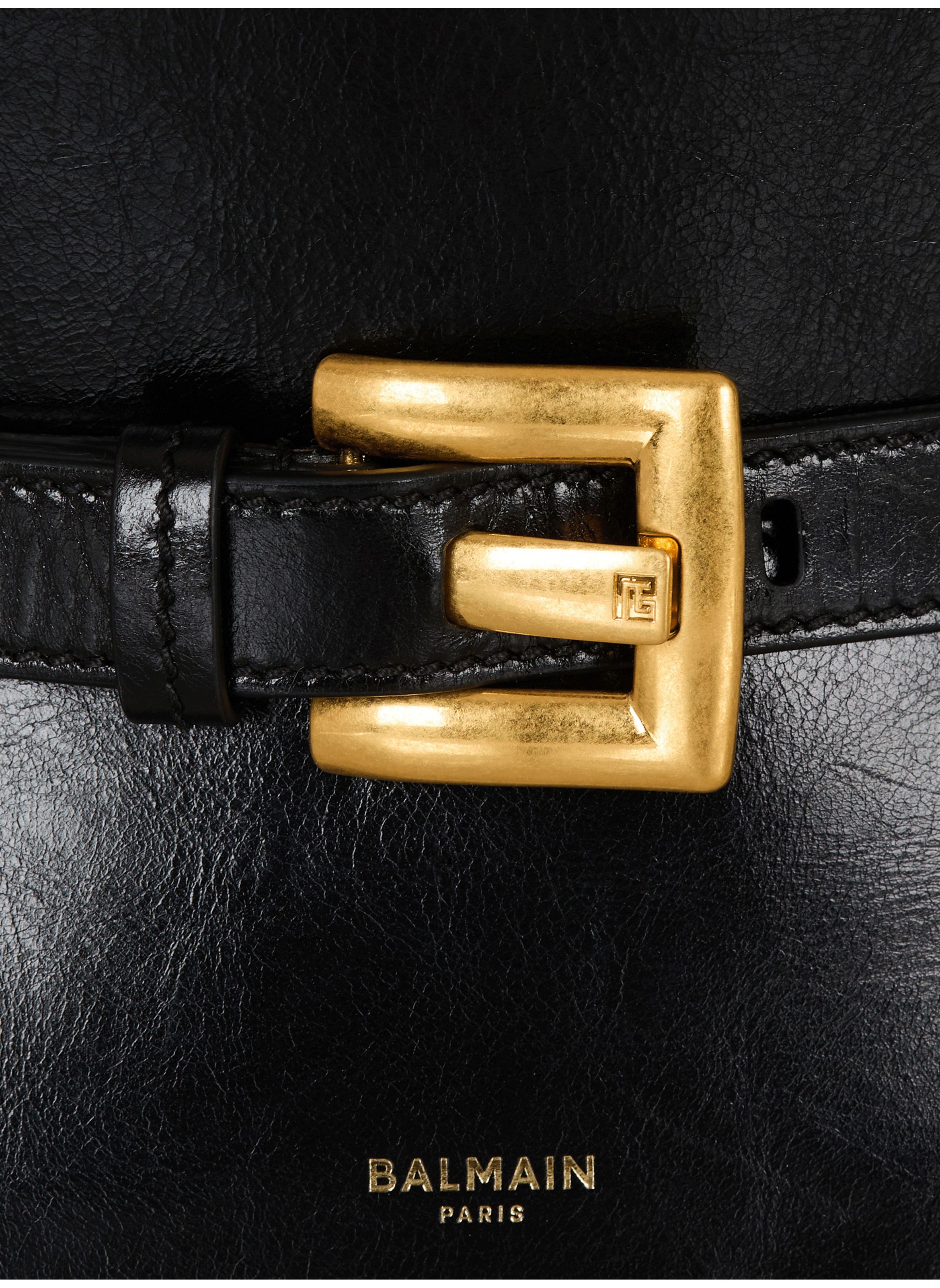 Sac shuffle mini en cuir de veau BALMAIN Noir