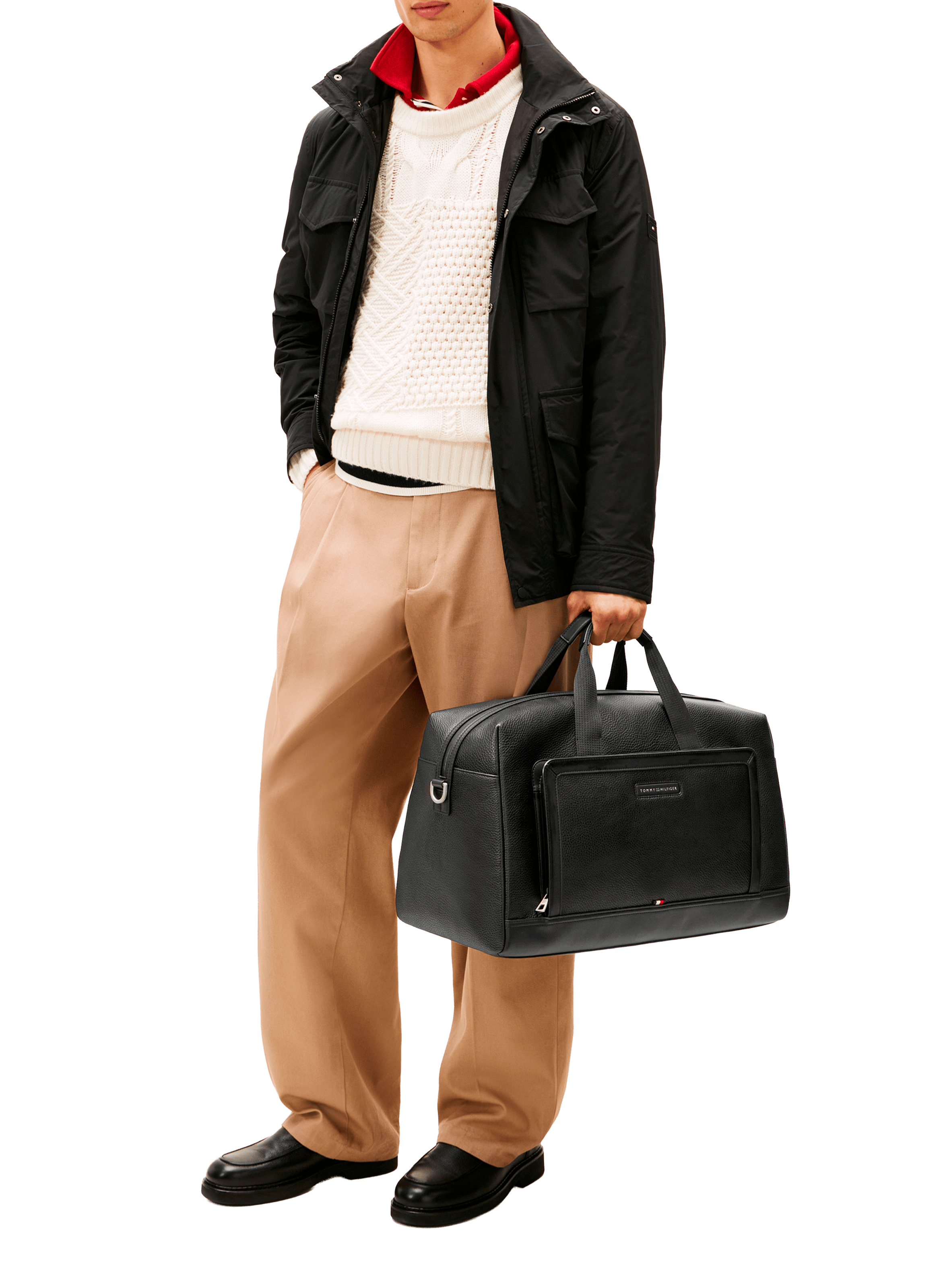 Faux leather travel bag TOMMY HILFIGER Black