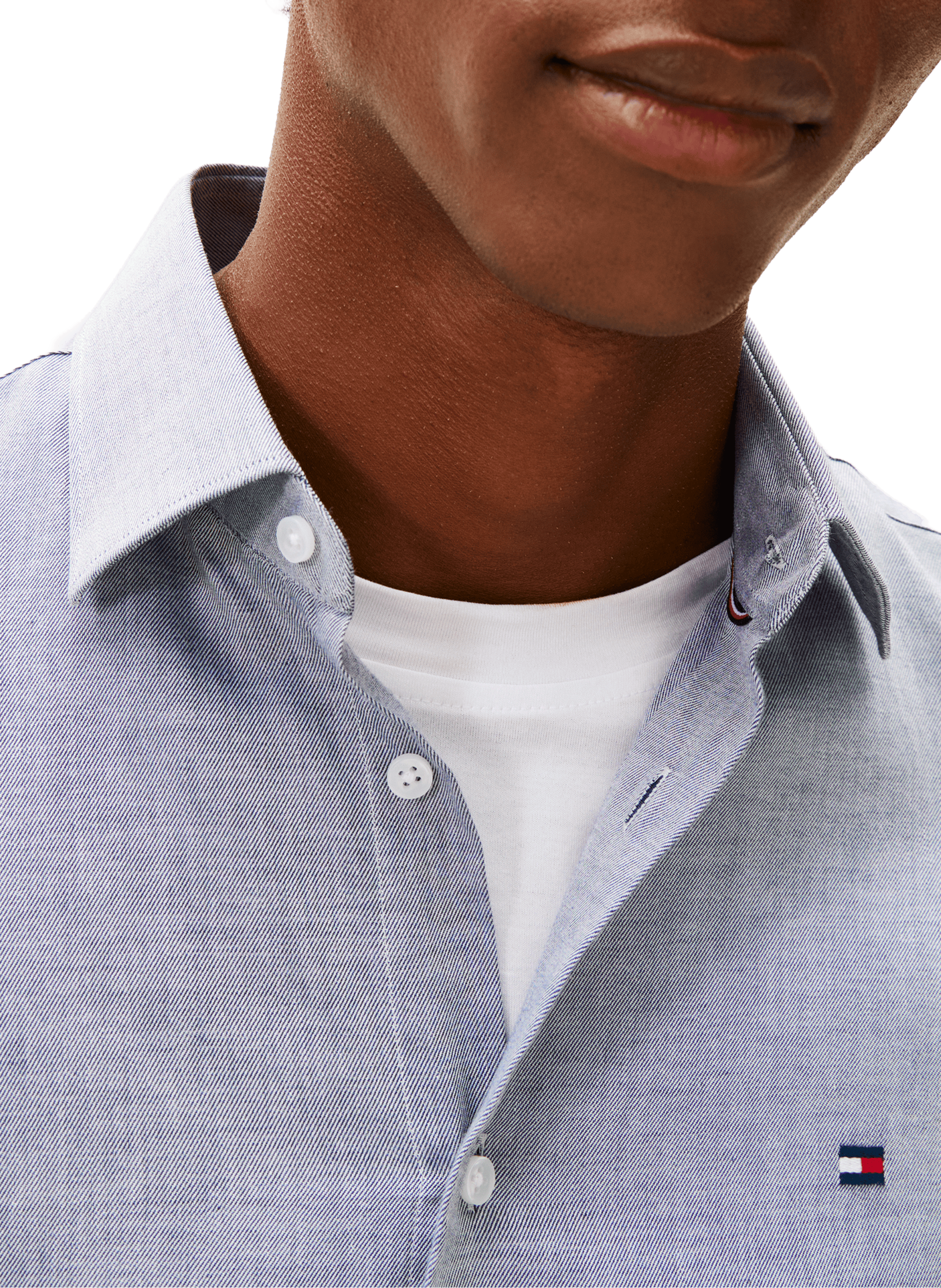 Chemise à manches longues en coton TOMMY HILFIGER Bleu