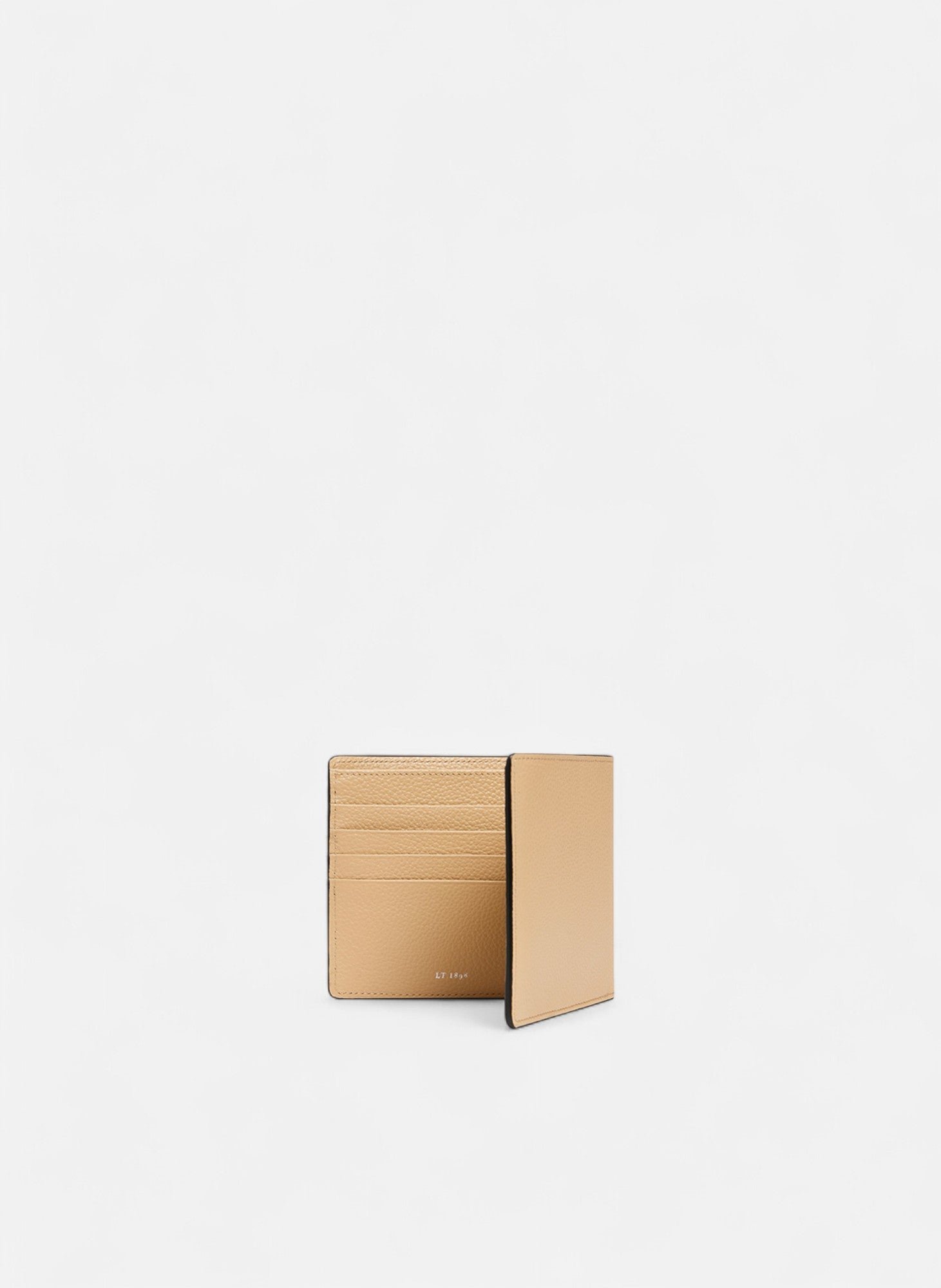 Porte cartes avec poche billets emile en cuir grainé LE TANNEUR Beige