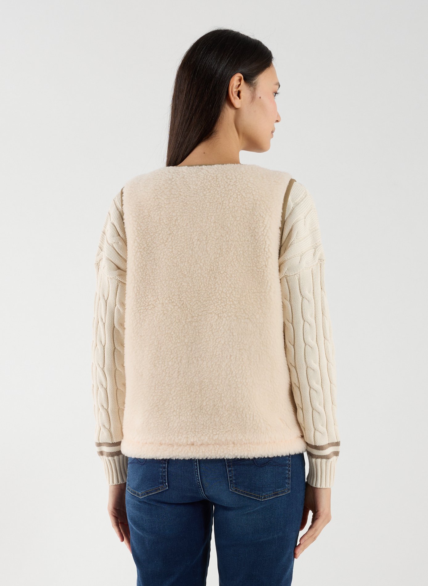 Veste sans manches en sherpa AIGLE Beige