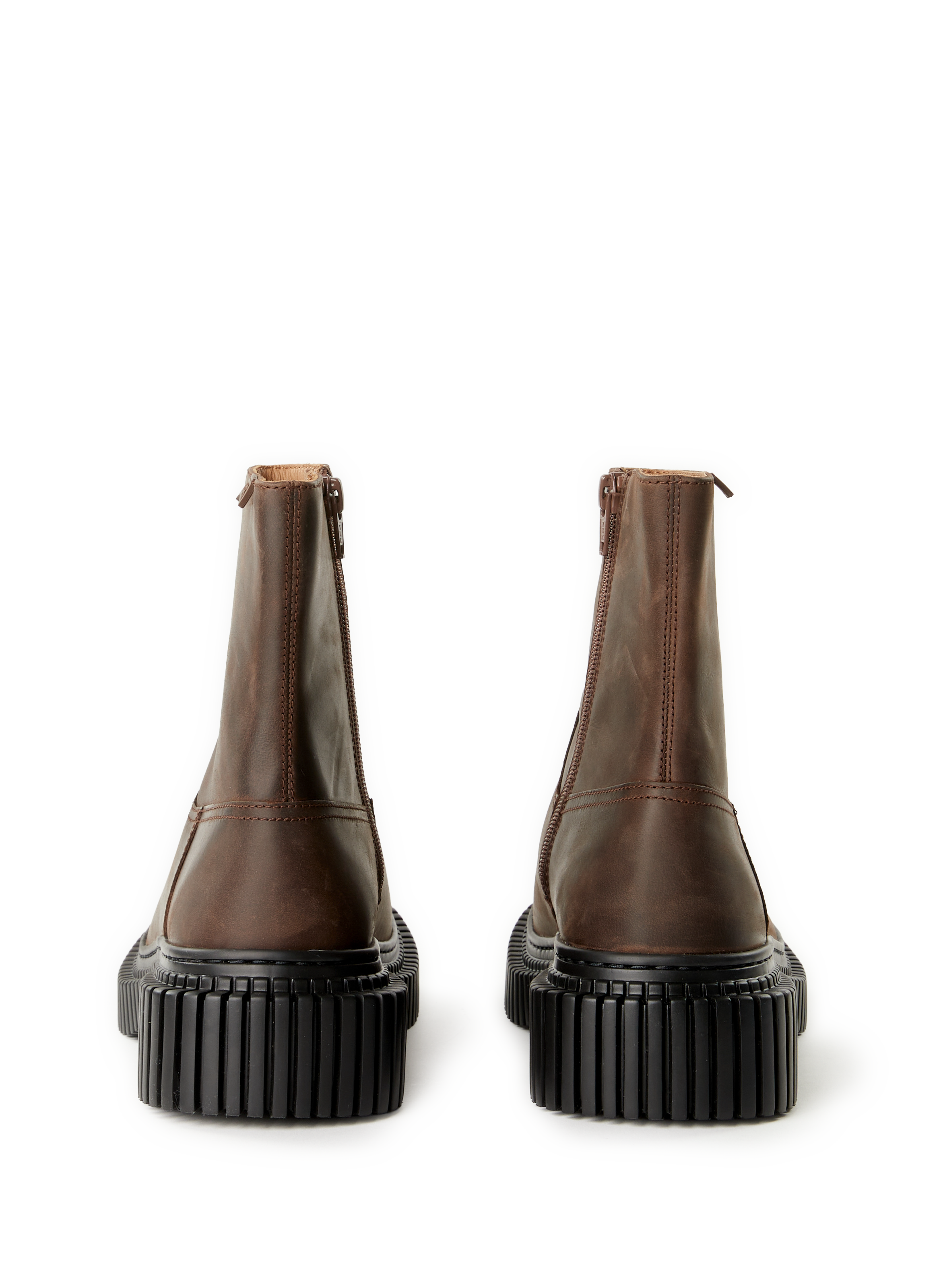 Zippered leather boots CAMPER Brown