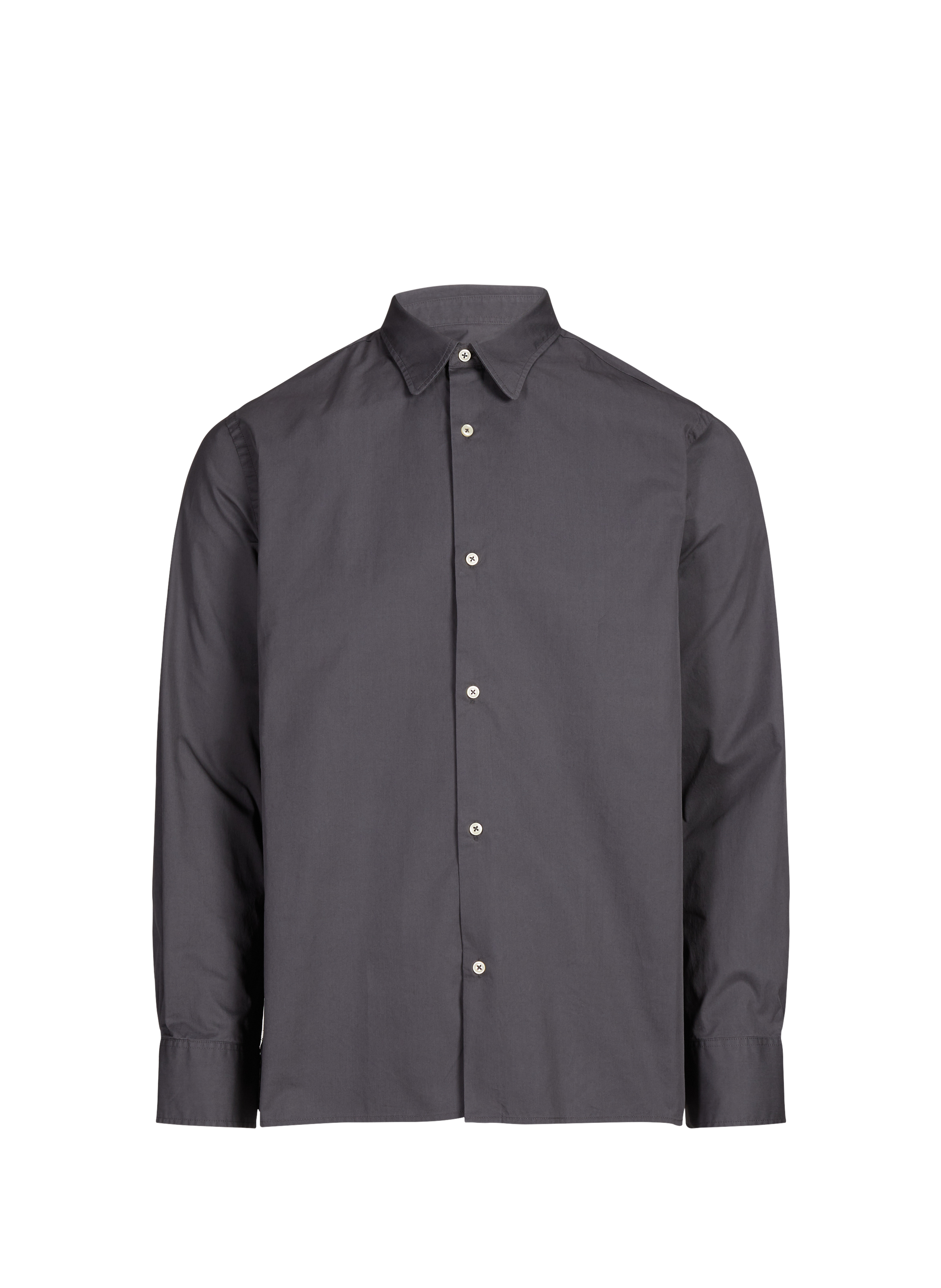 Solid cotton shirt with flat collar OFFICINE GENERALE Grey