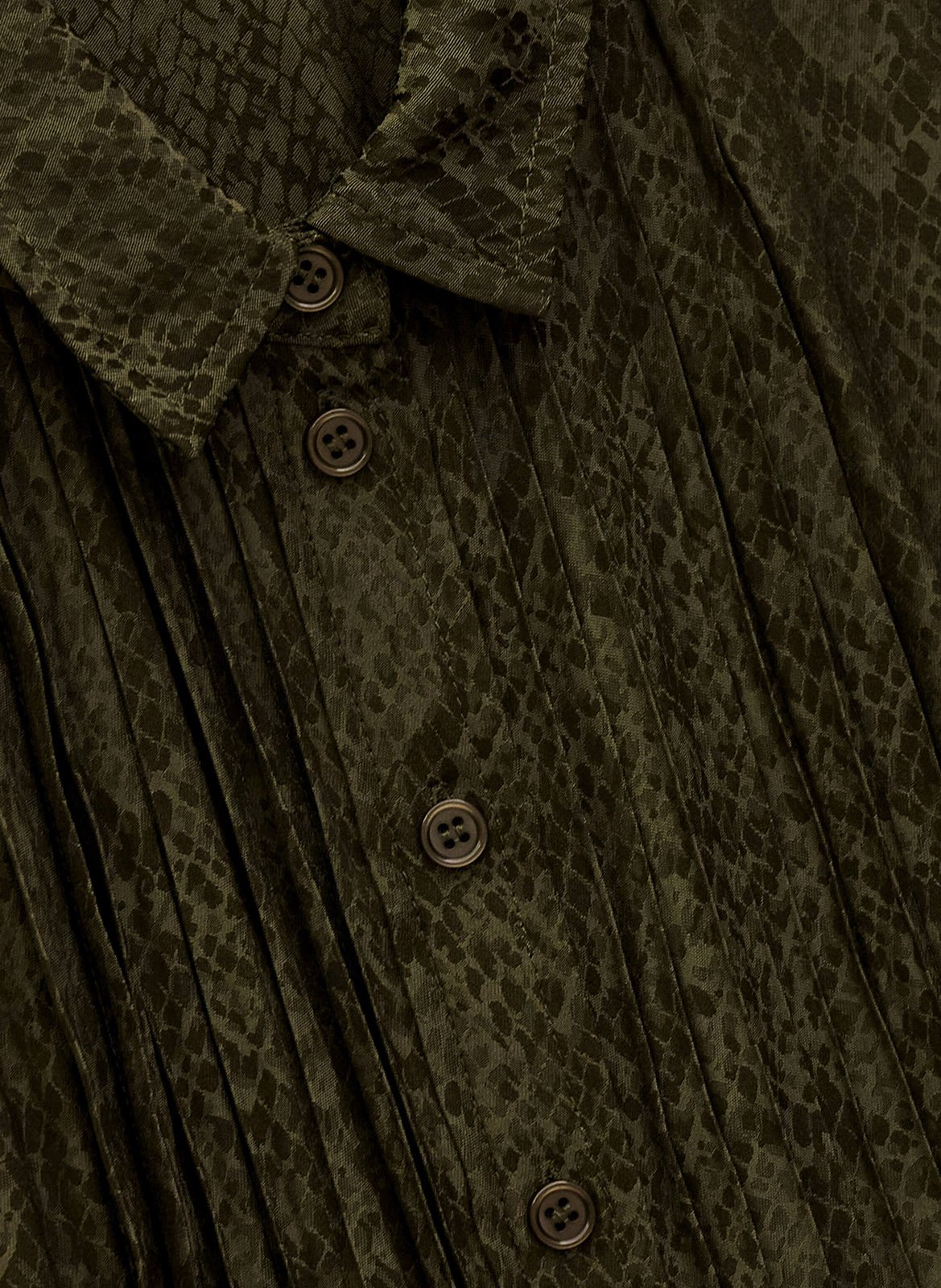 Robe courte col classique imprimée rosyna BA&SH Kaki