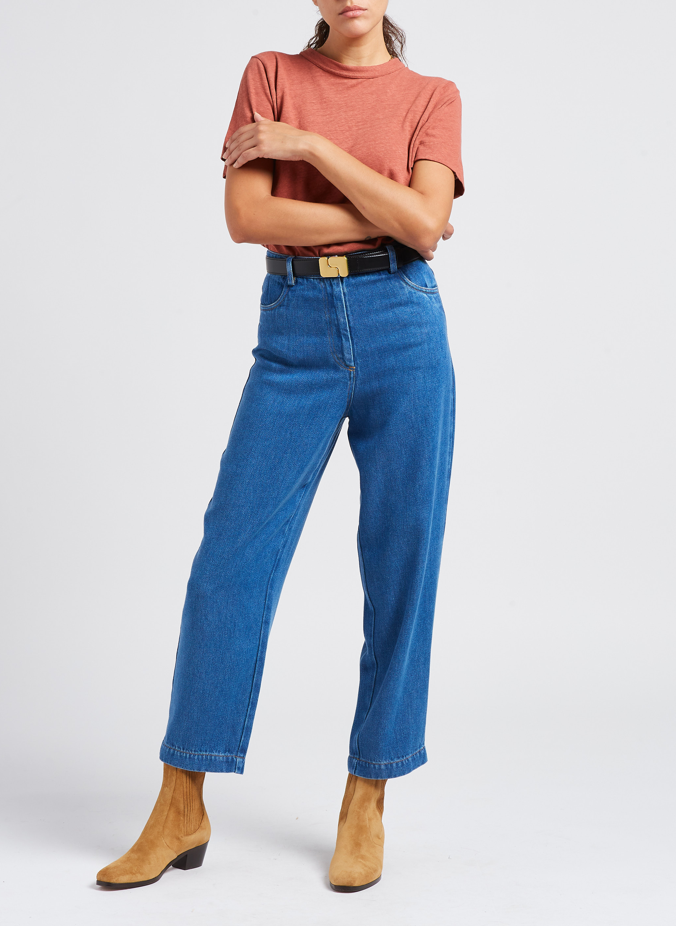 Ceinture en cuir glacé ninon SOEUR Noir