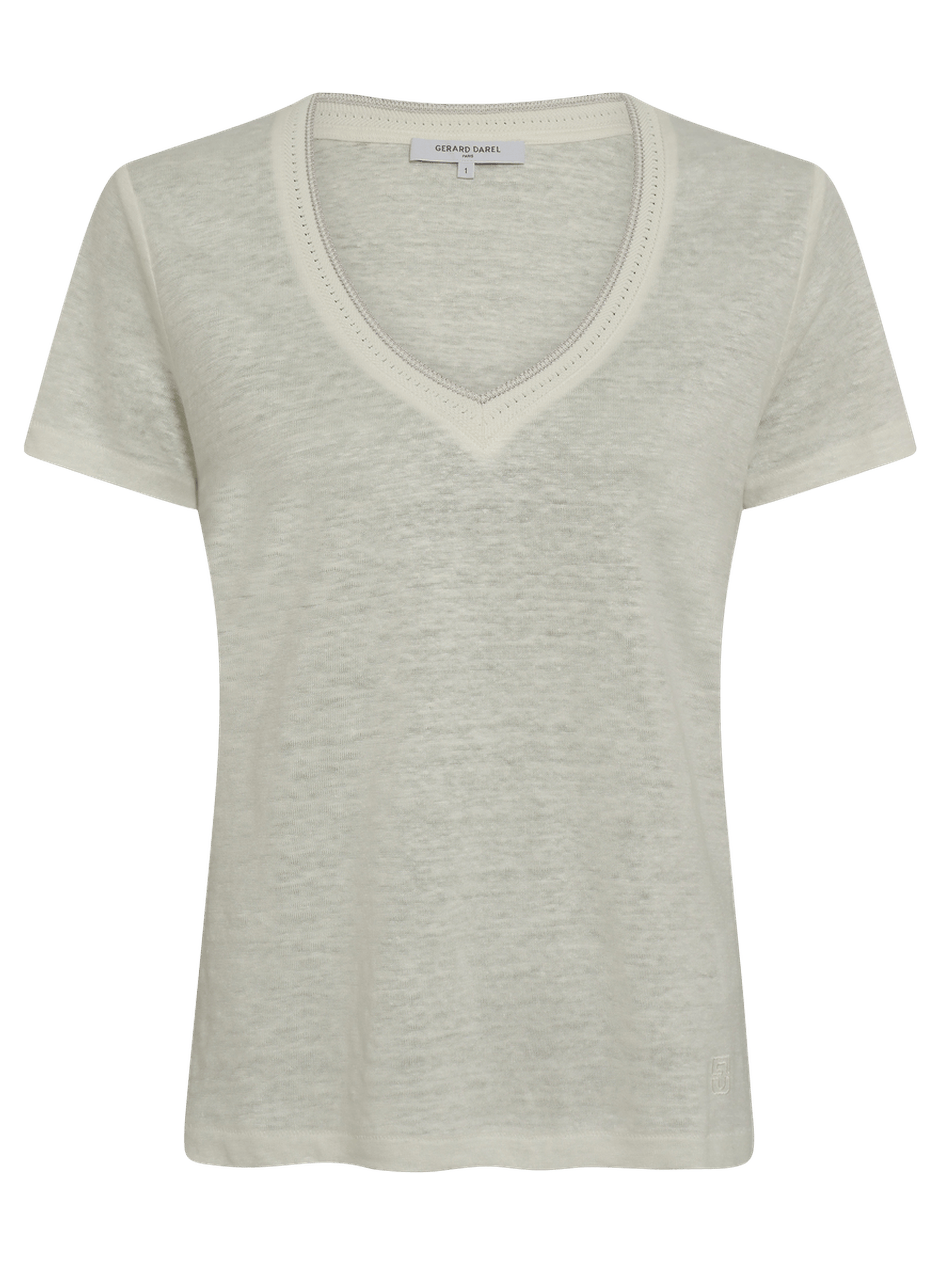 T-shirt v en lin à lurex - mirana GERARD DAREL Blanc