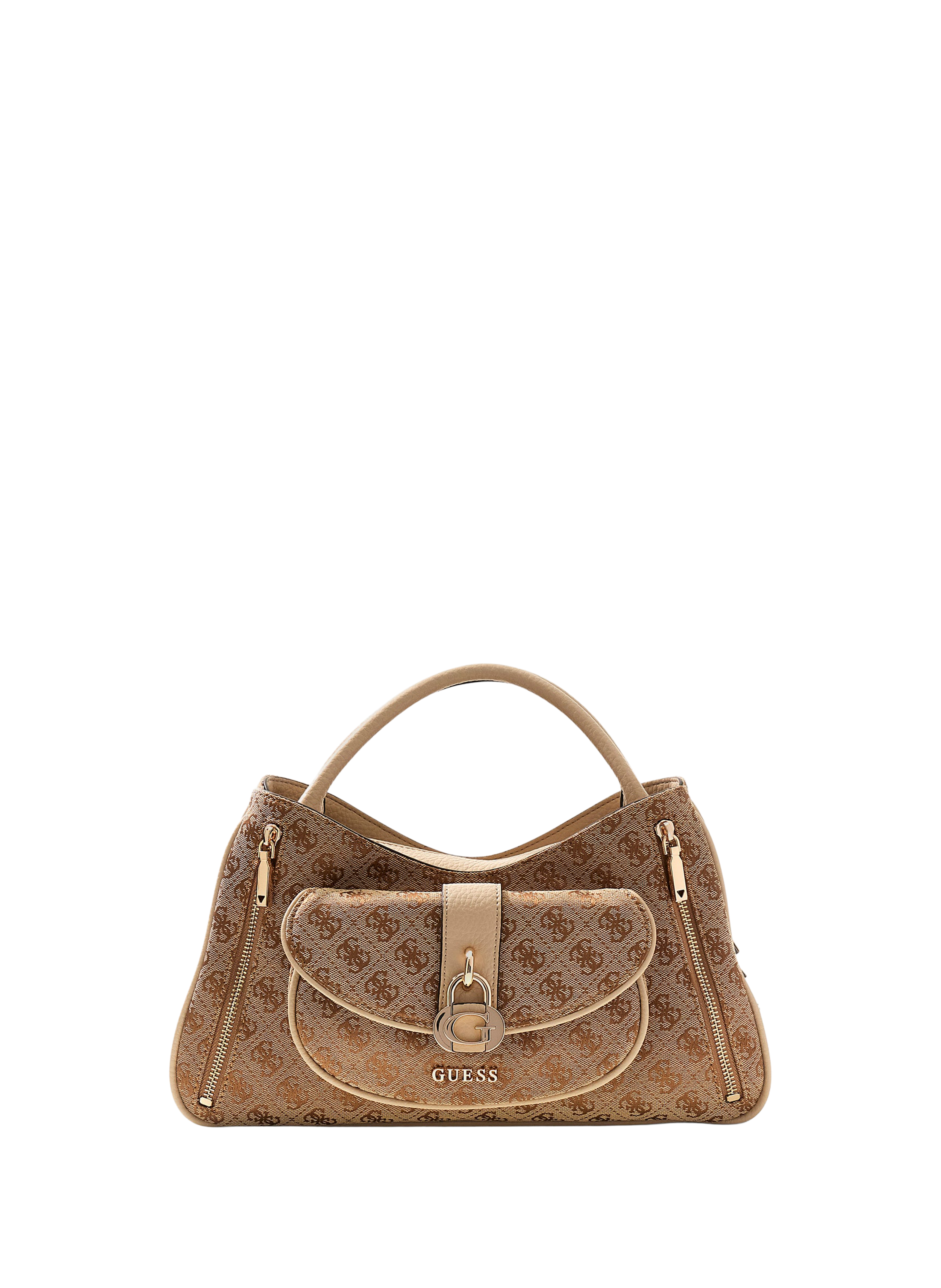 Borsa a mano Jessa con logo GUESS Marrone