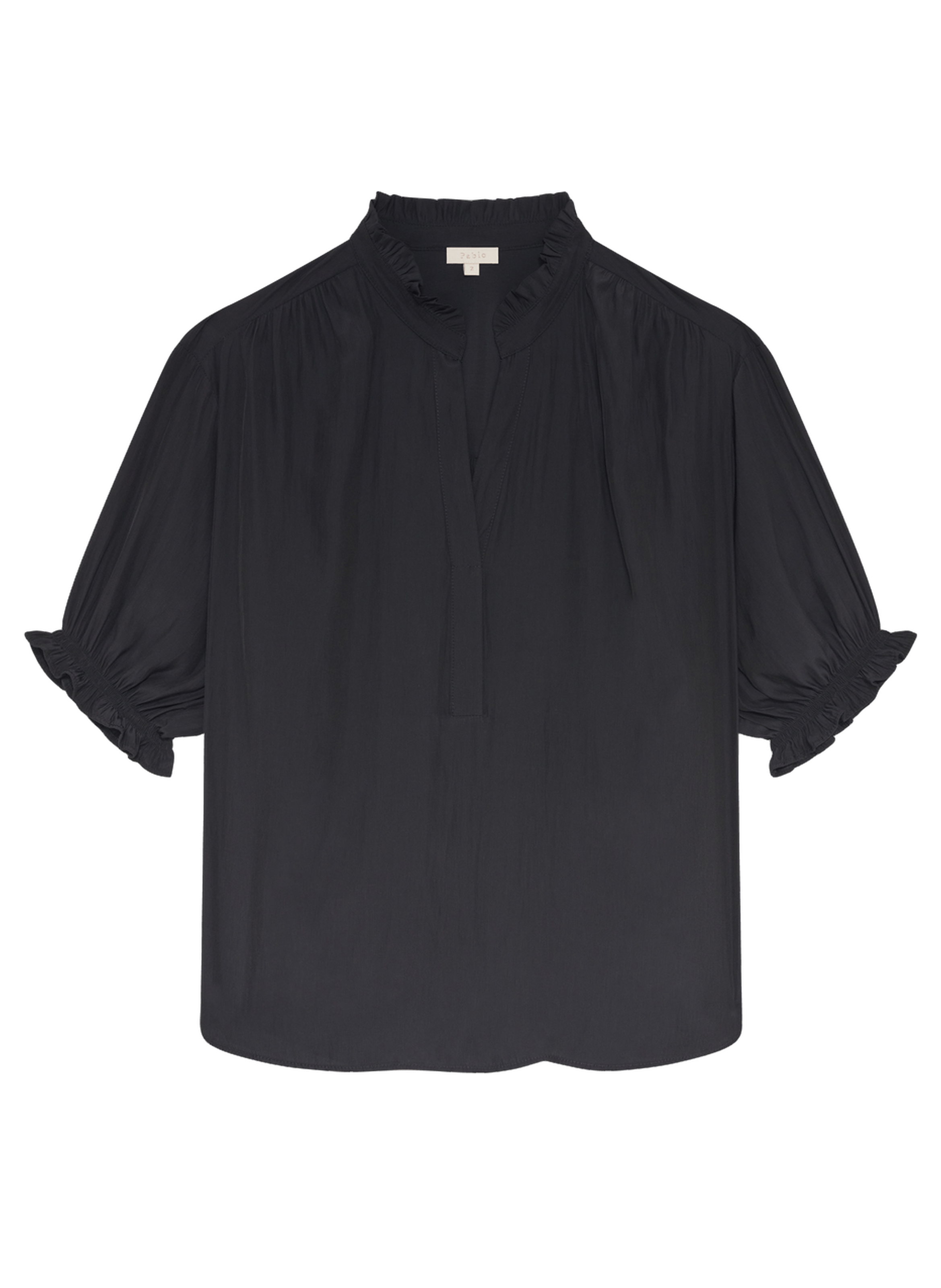 Blouse fluide à volants - coraline PABLO Noir