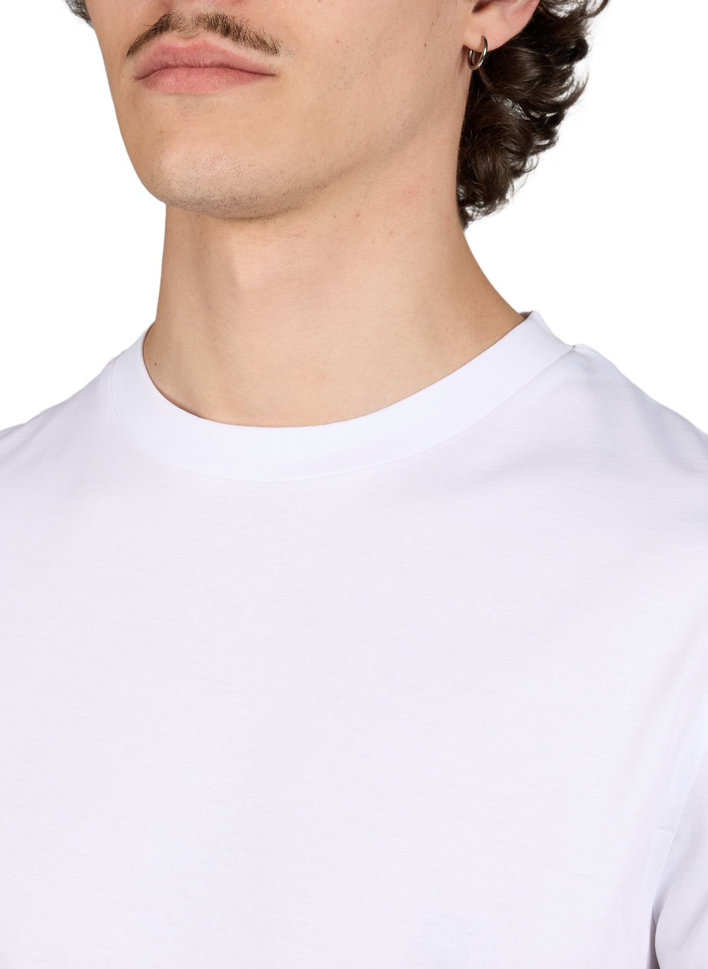 Plain round neck cotton T-shirt STRELLSON White