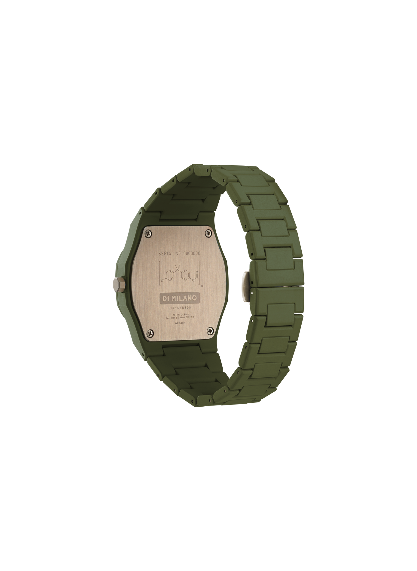 Montre Military en polycarbonate soft touch D1 MILANO Vert