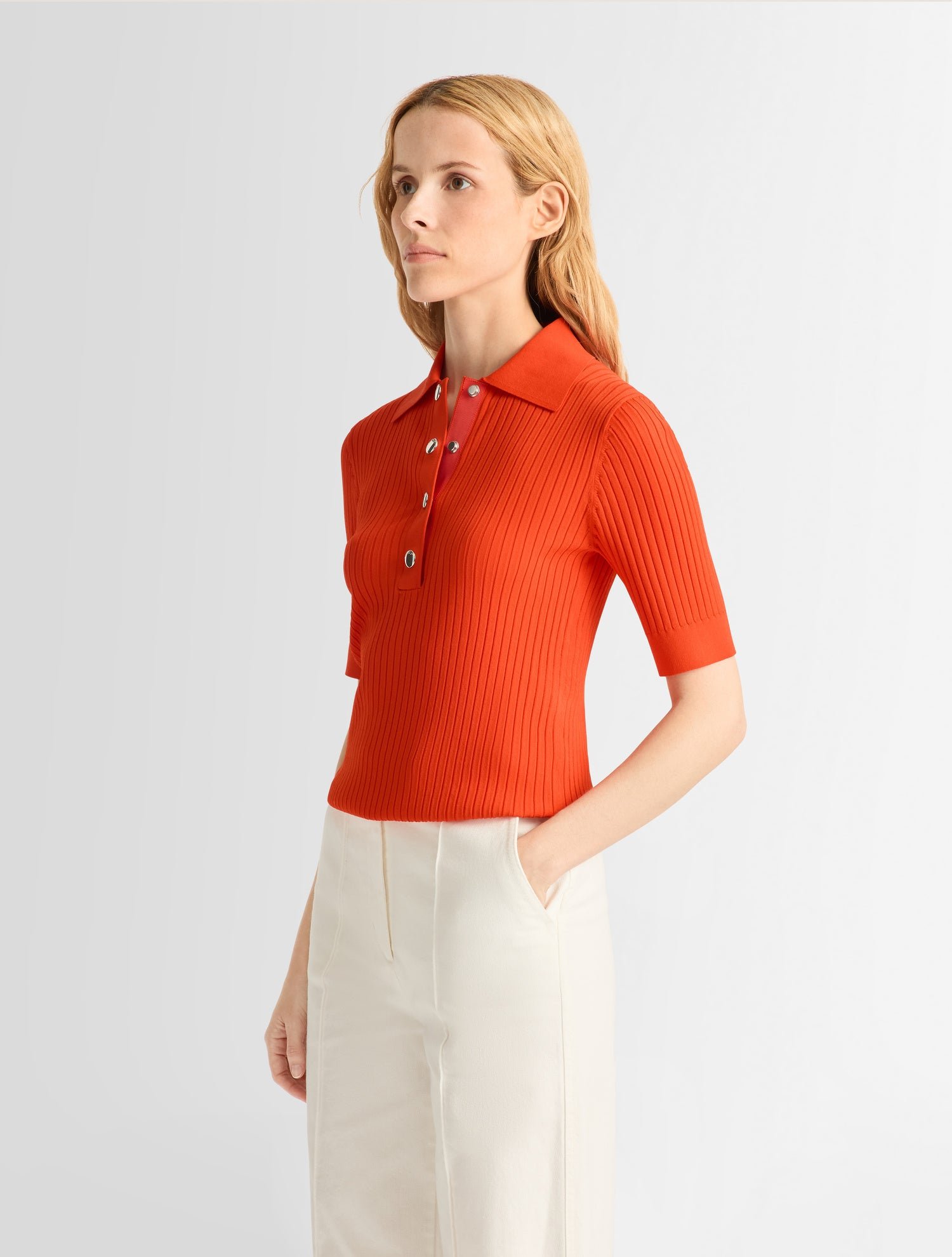 Polo manches courtes vera col polo coupe ajustée FUSALP Orange