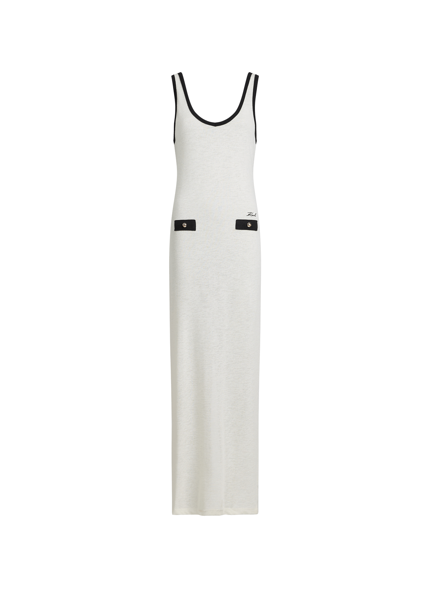 Robe de plage longue à col rond KARL LAGERFELD Blanc