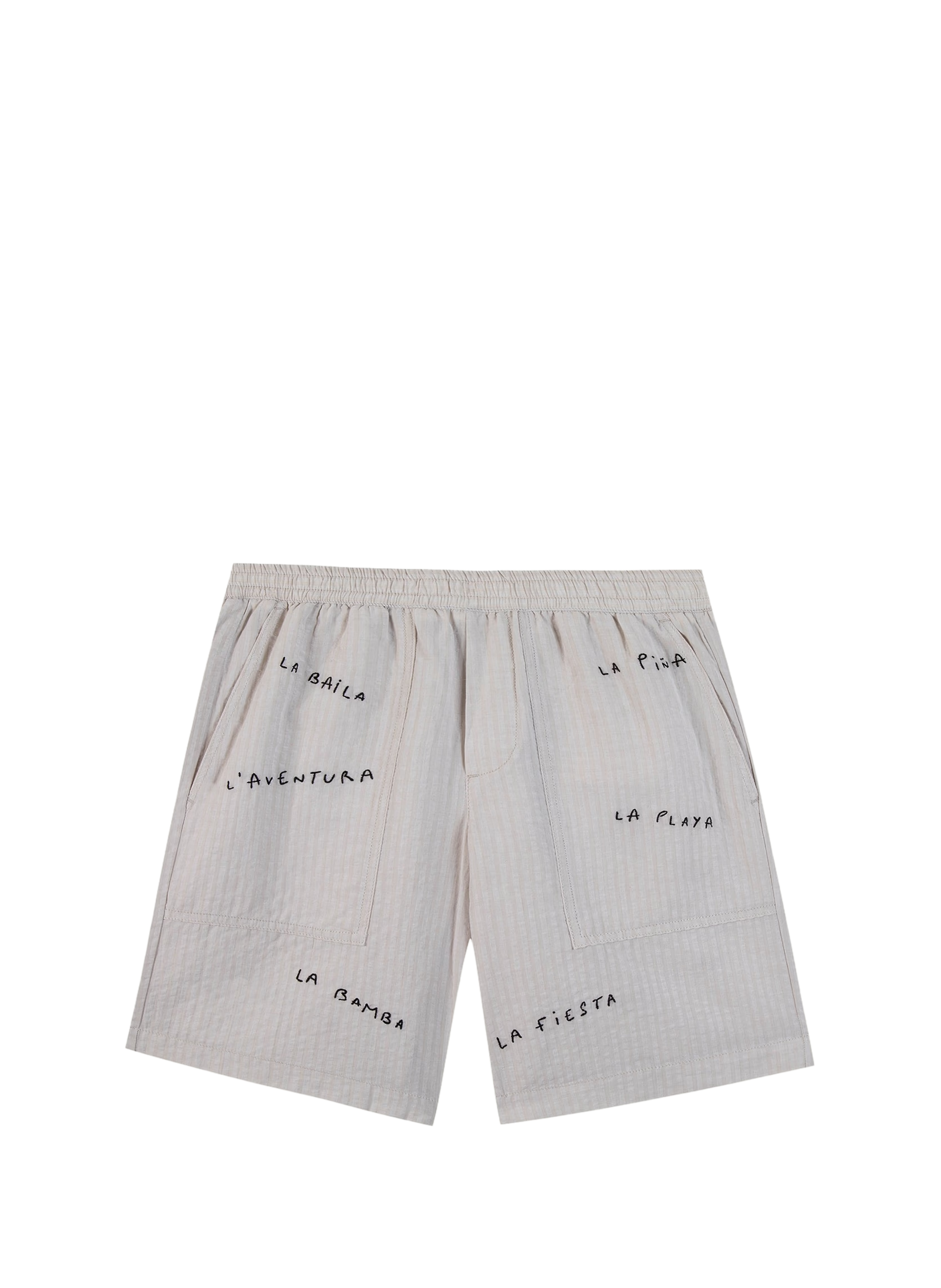 Striped T-shirt with Guignier logo in cotton and linen MAISON LABICHE Beige