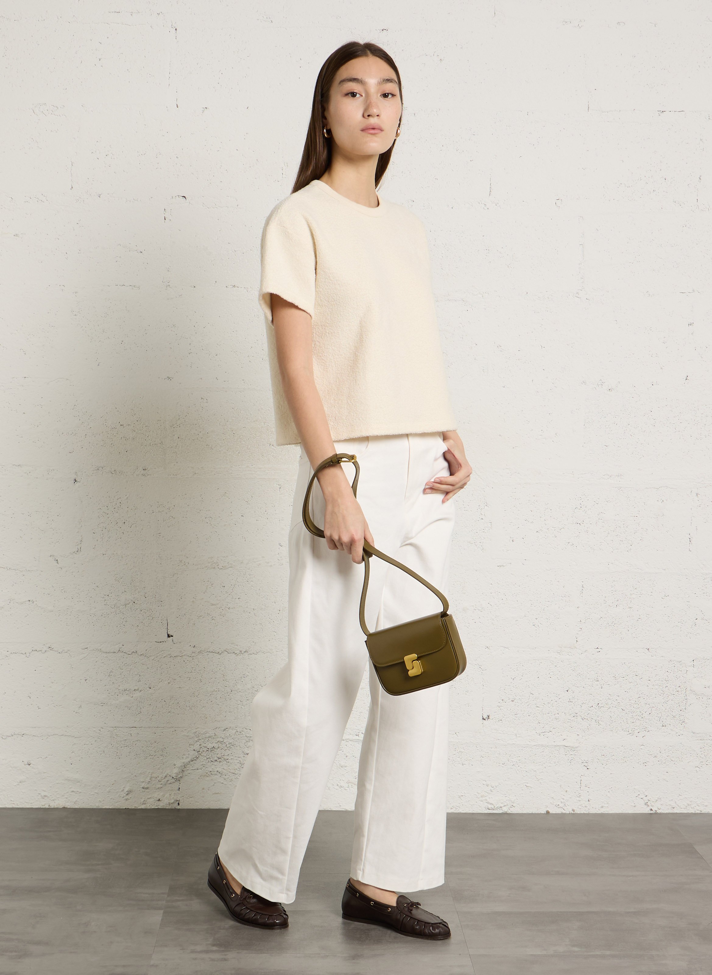 Sac bandoulière en cuir bell SOEUR Kaki