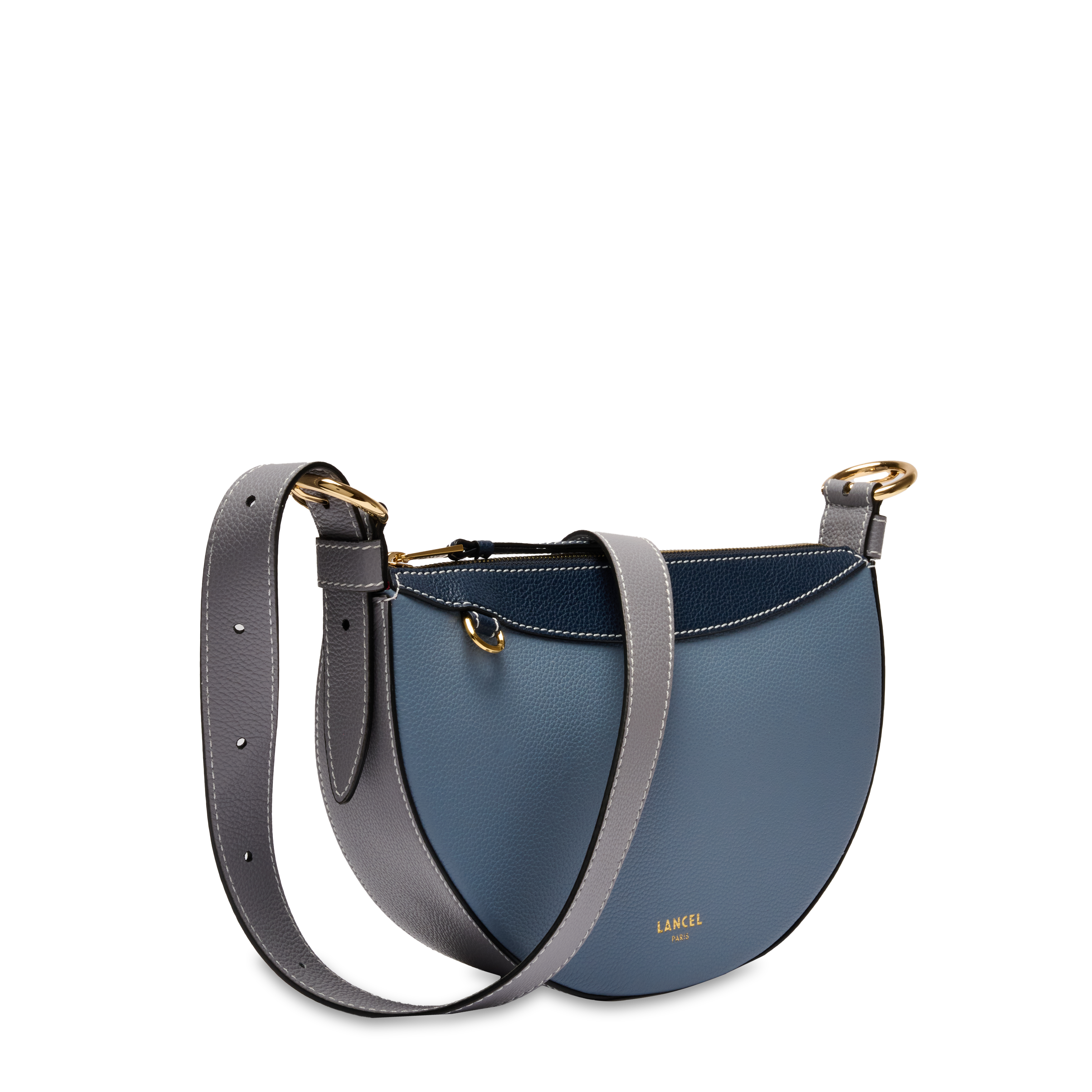 Sac porté croisé demi lune faubourg de lancel en cuir LANCEL Bleu