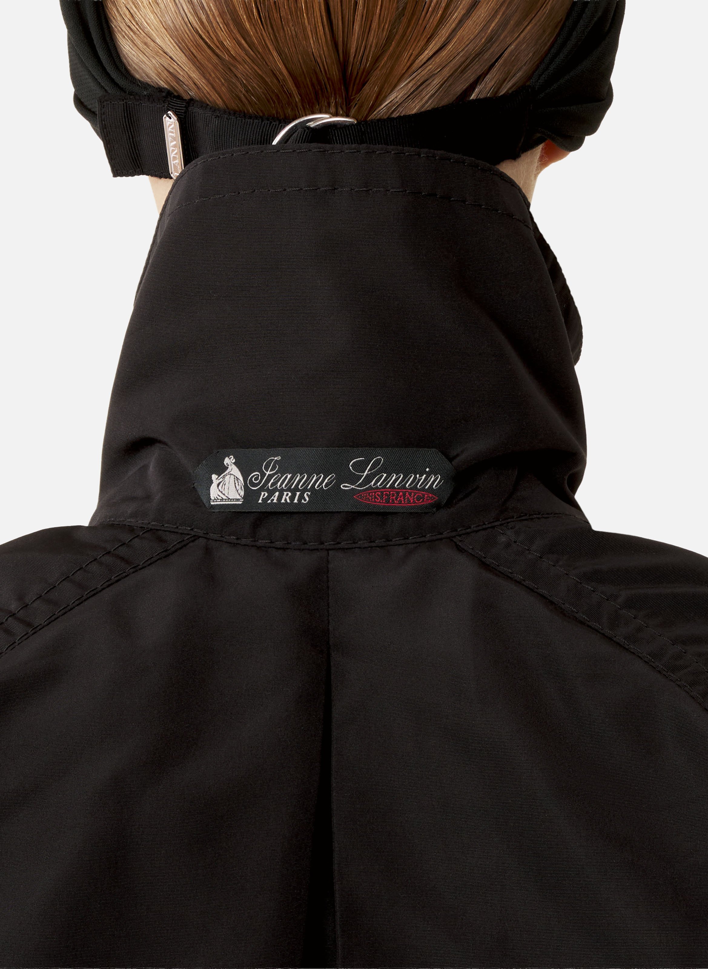 Trench bi-matière en faille de soie et charmeuse LANVIN Noir