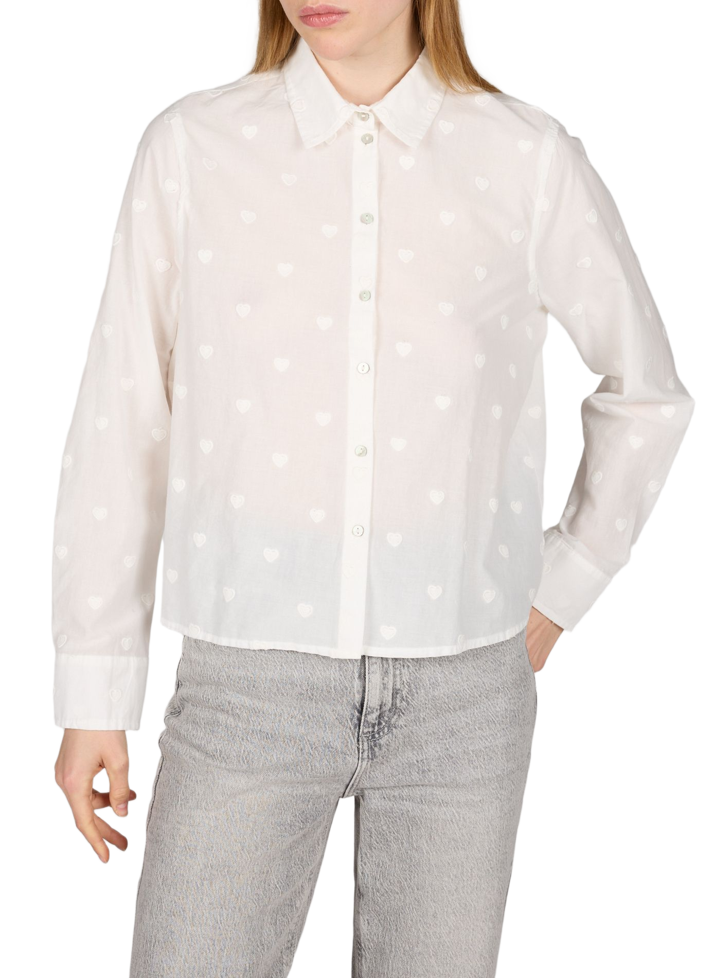 Camicia Vivalenta con ricamo VILA Bianco
