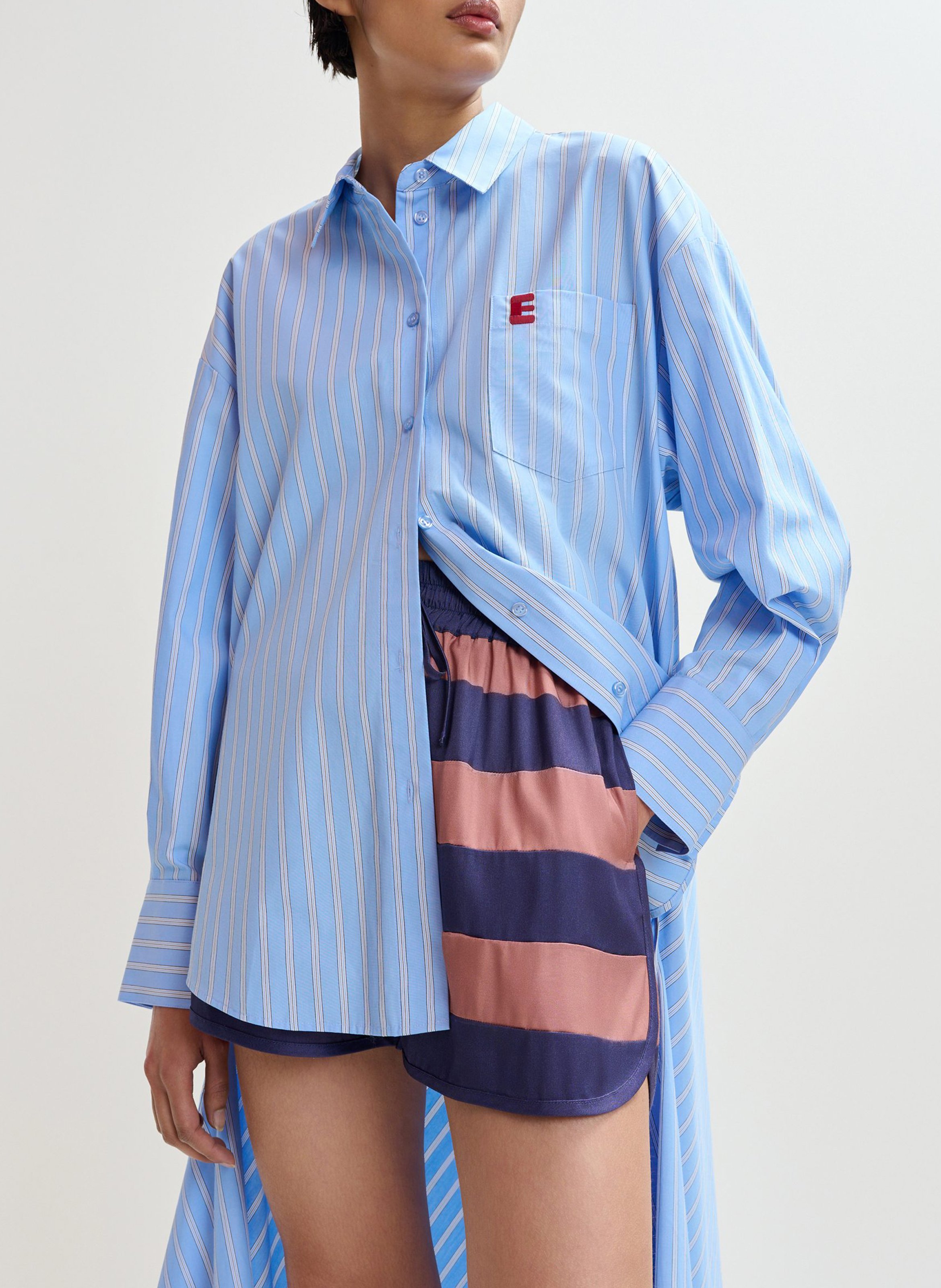 Chemise oversize à rayures jape Bleu
