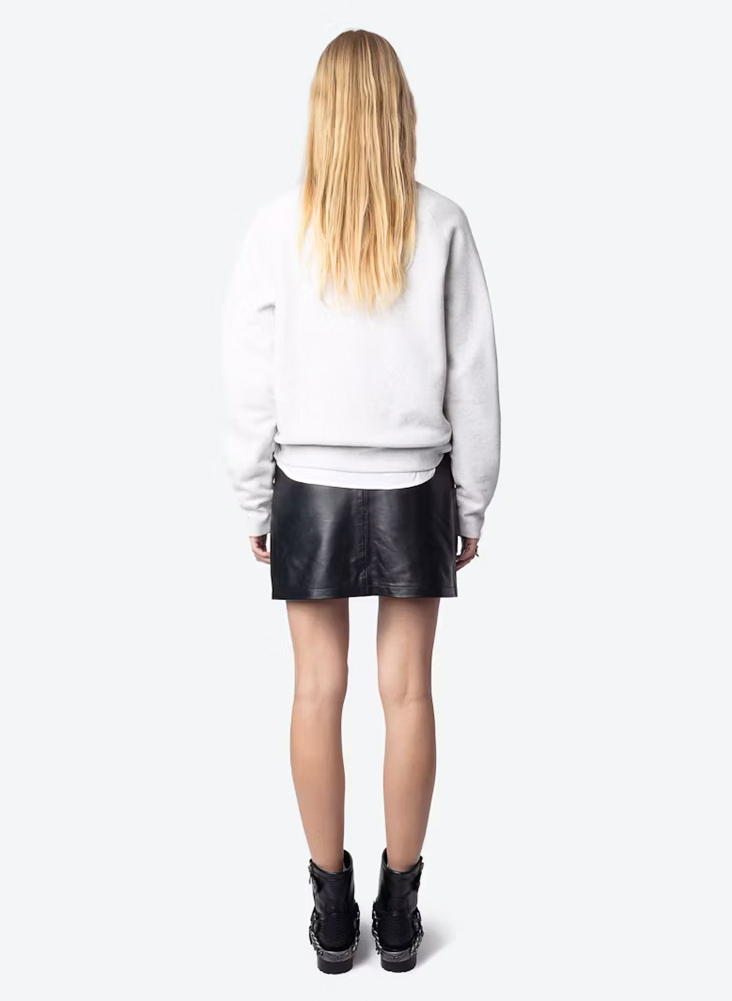 Sweat col rond en coton mélangé upper ZADIG&VOLTAIRE Gris