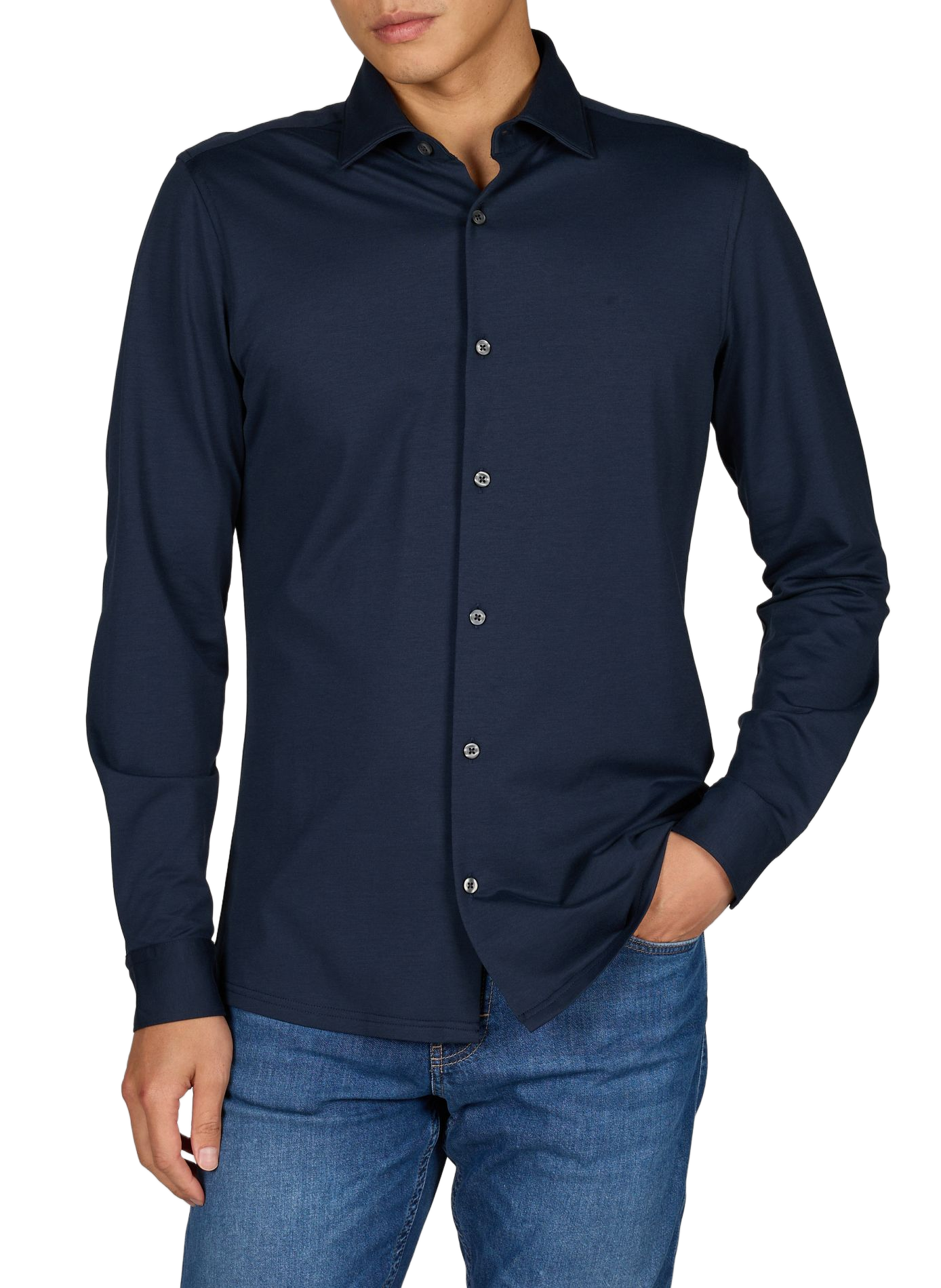 Straight Spike shirt in blended cotton STRELLSON Blue