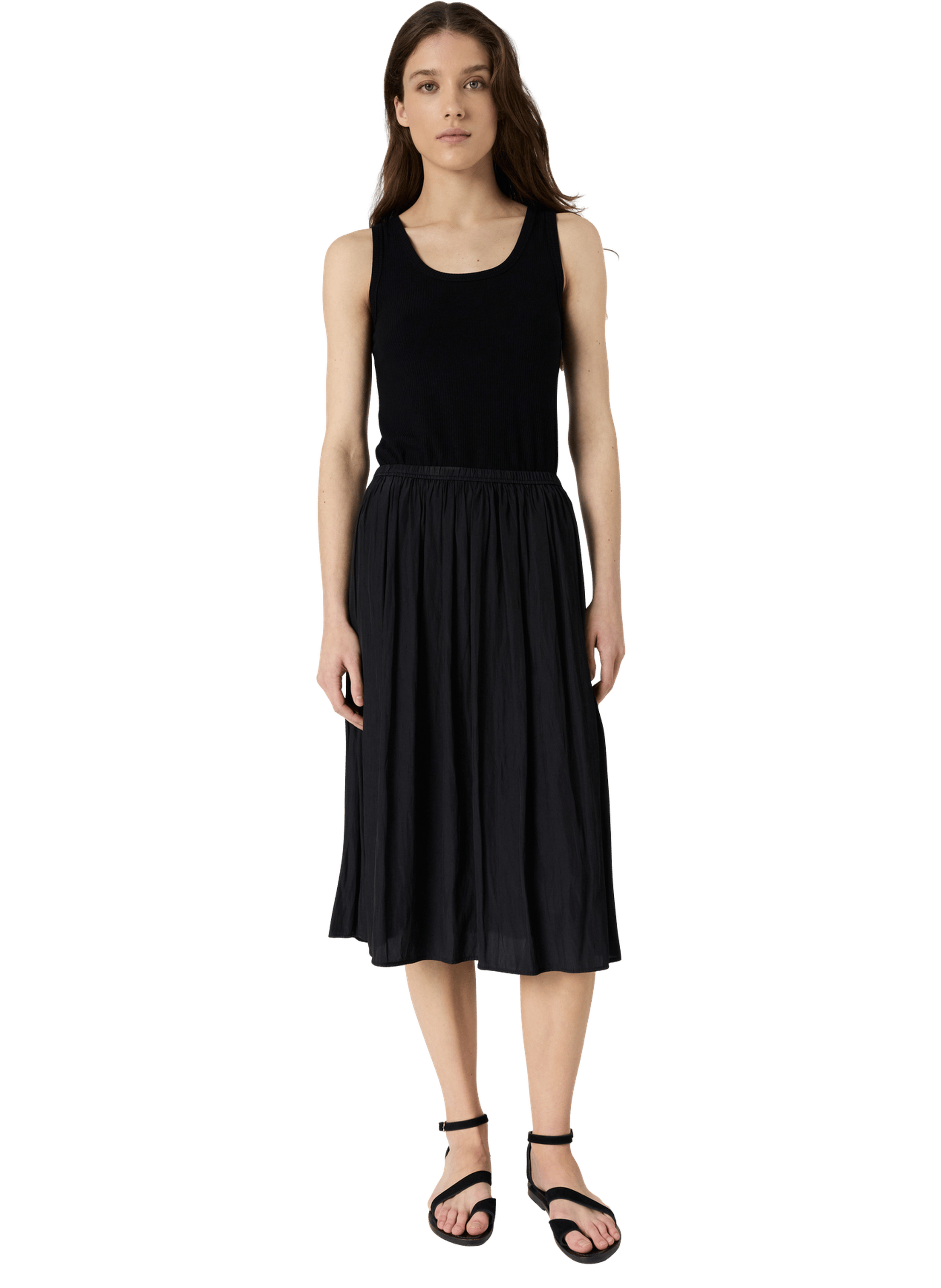 Jupe satinée plissée - juliah GERARD DAREL Noir
