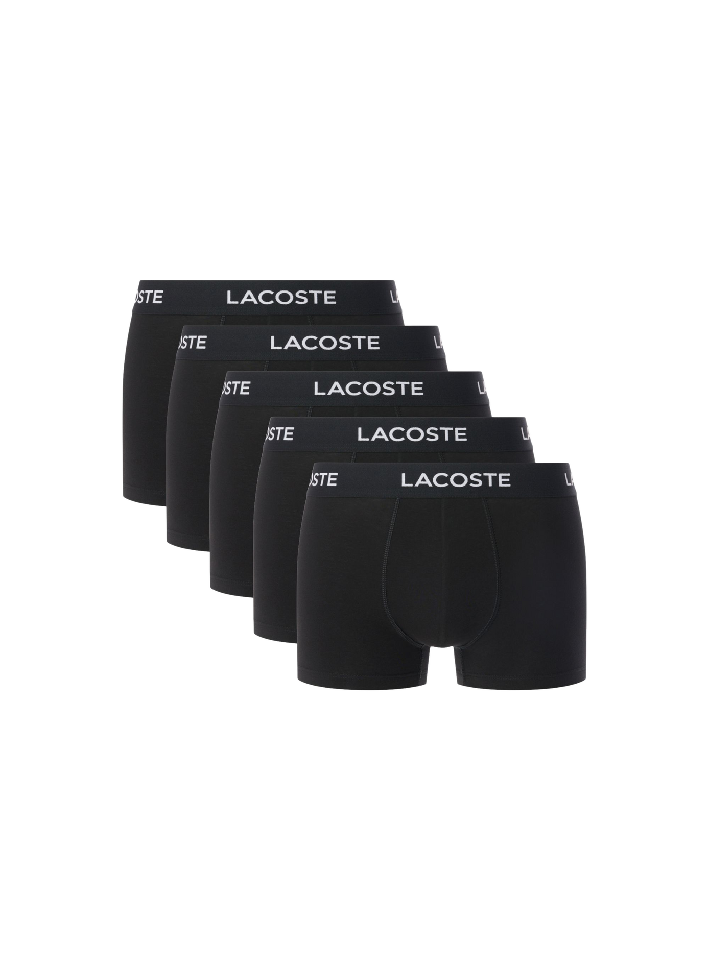 Set of 5 mixed cotton boxers LACOSTE Black