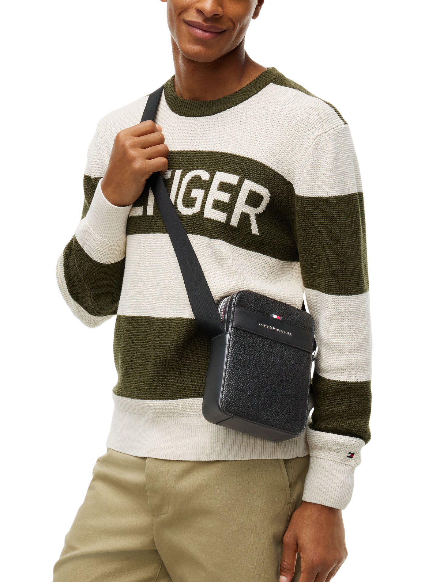 Textured Shoulder Bag TOMMY HILFIGER Black