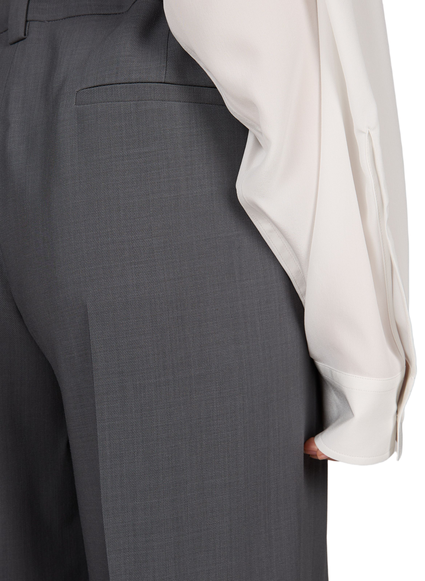 Pantalon droit à plis en laine CALVIN KLEIN COLLECTION Gris