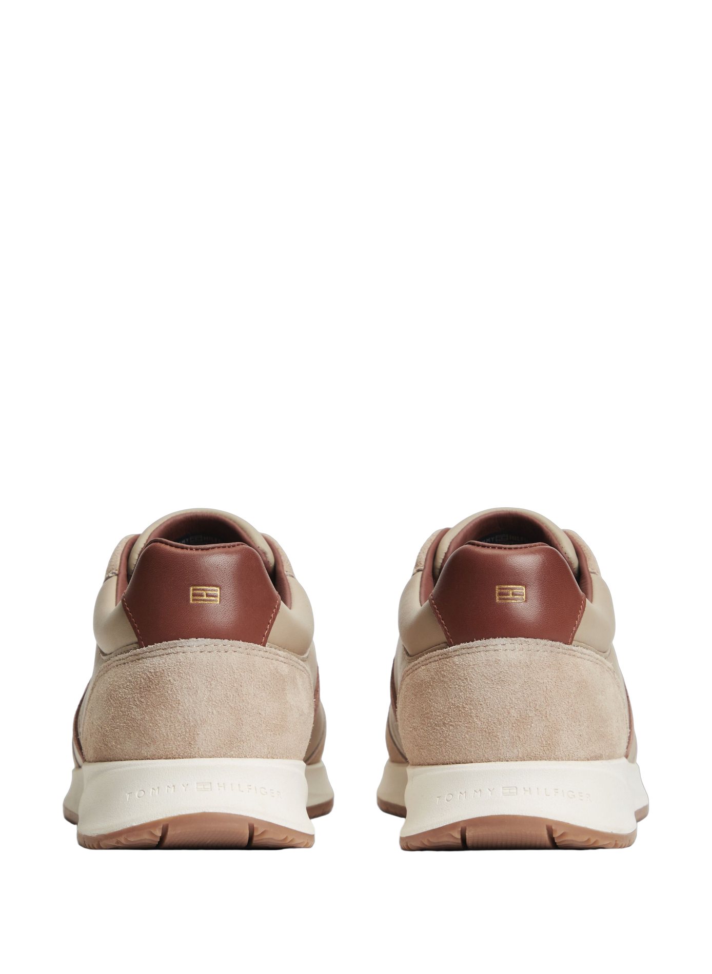 Leather lace-up sneakers TOMMY HILFIGER Beige