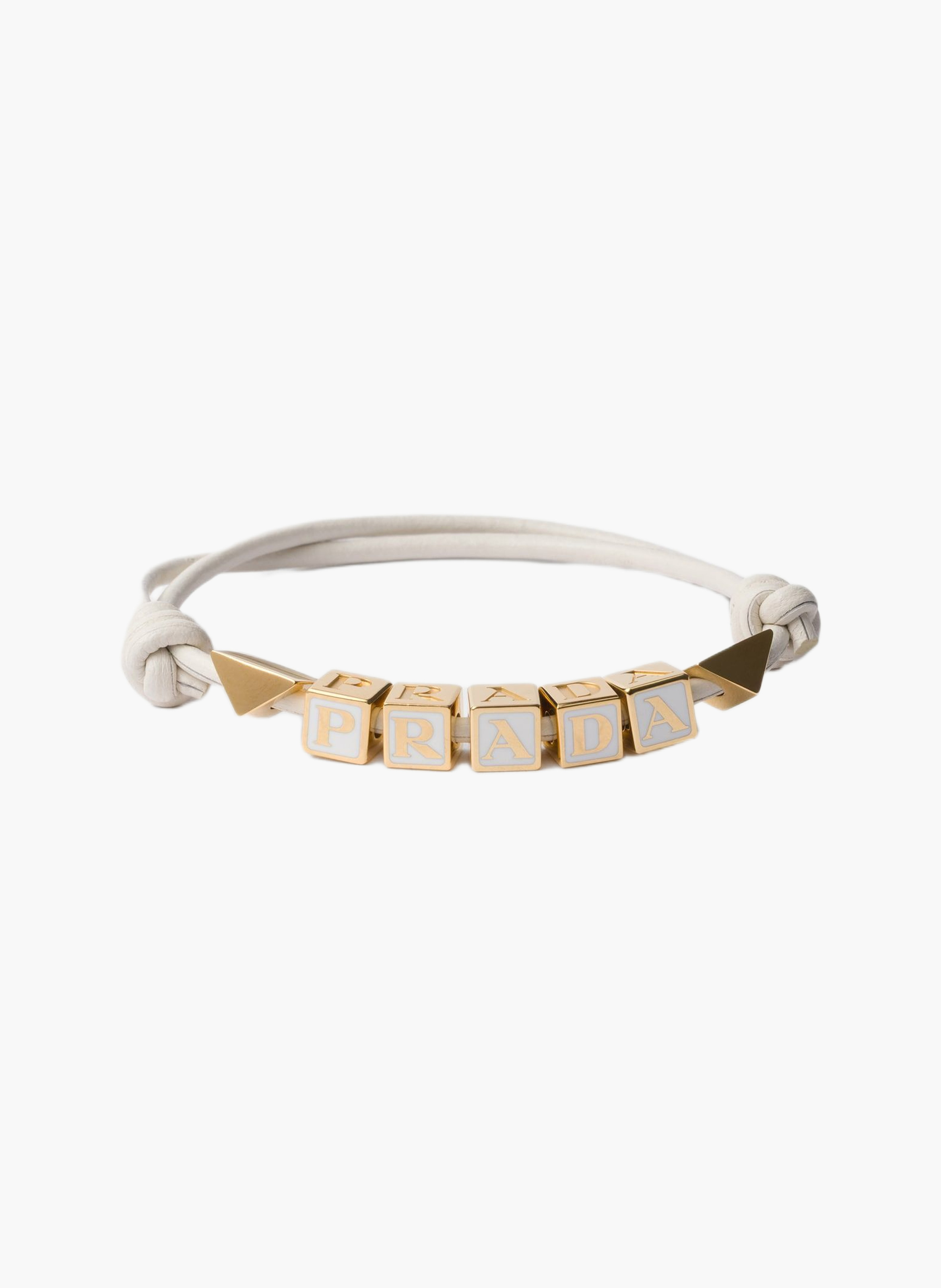 Bracelet en cuir nappa PRADA Blanc
