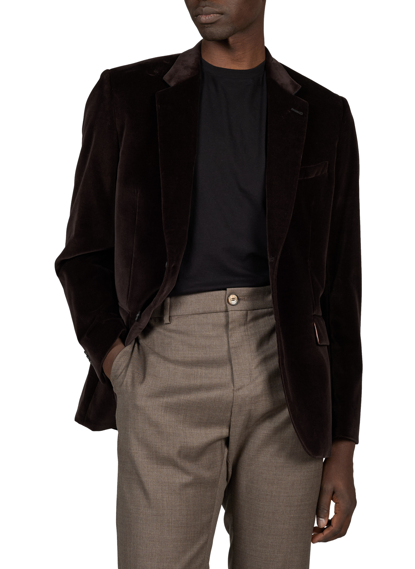 Straight cotton tailored jacket PAUL SMITH Brown