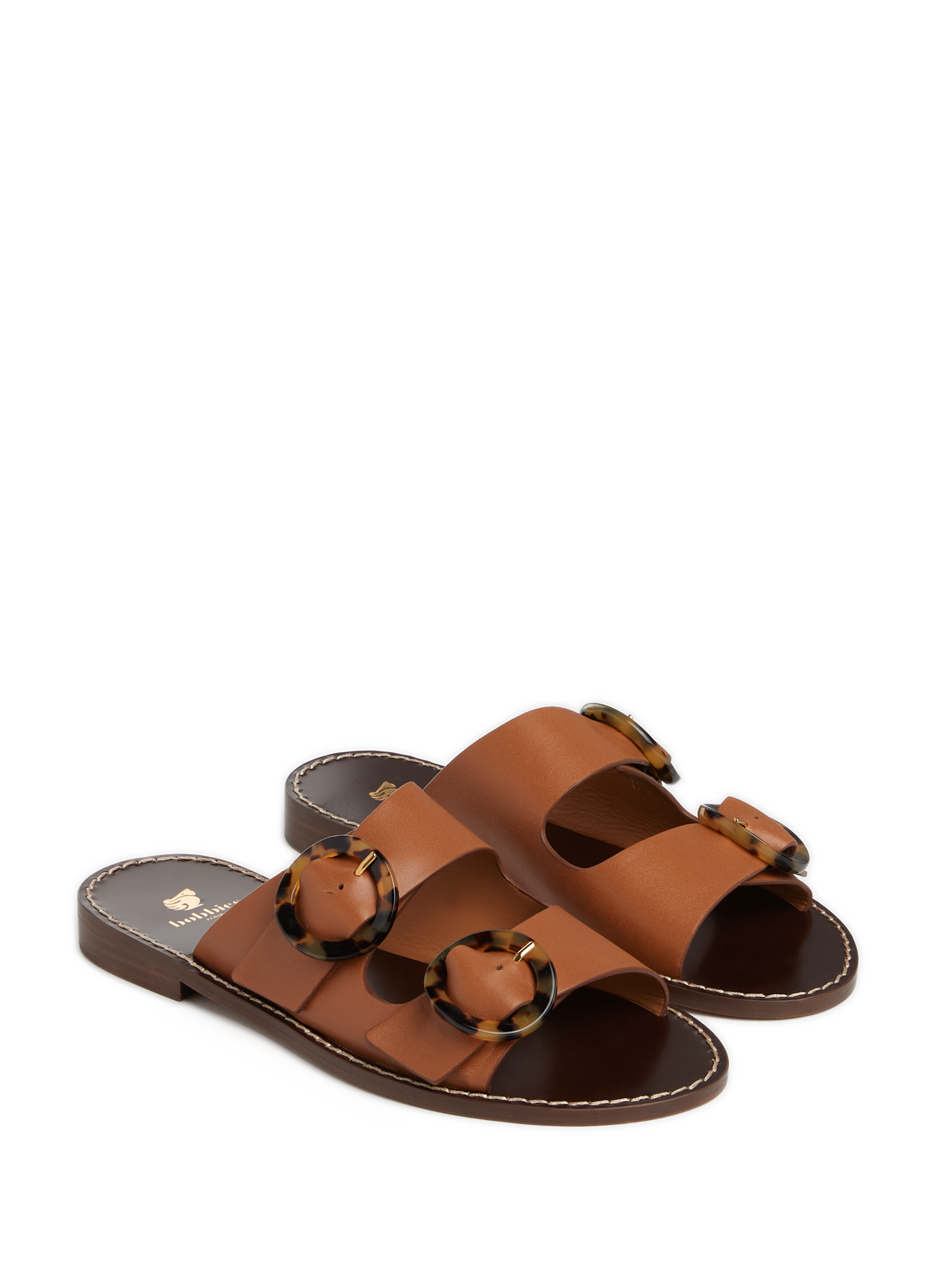 Sandales à double boucle Pia en cuir