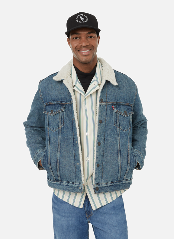 OVERSIZED DENIM JACKET WITH A SHERPA COLLAR - LEVI'S for MEN 