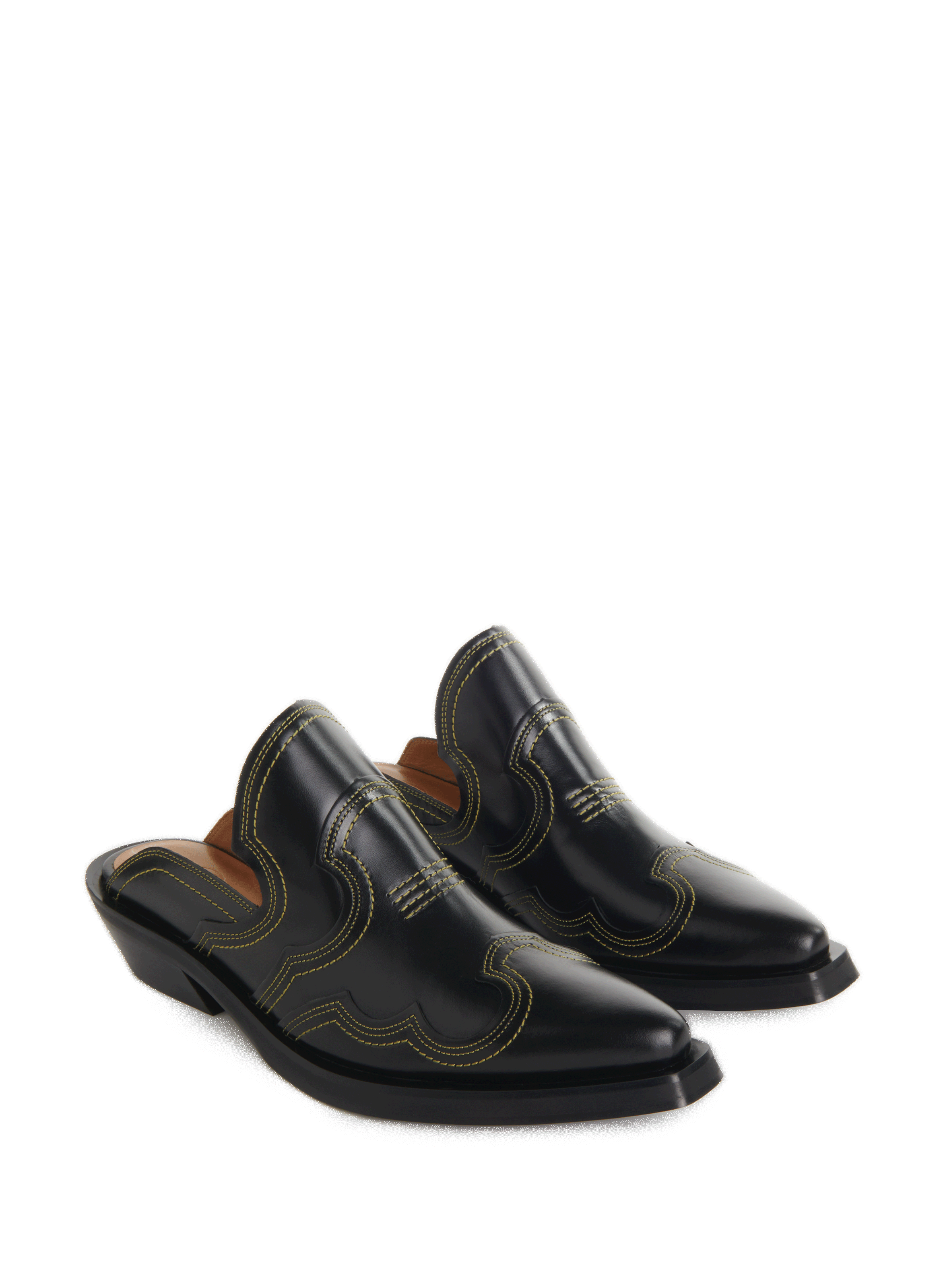 Mules Western en cuir