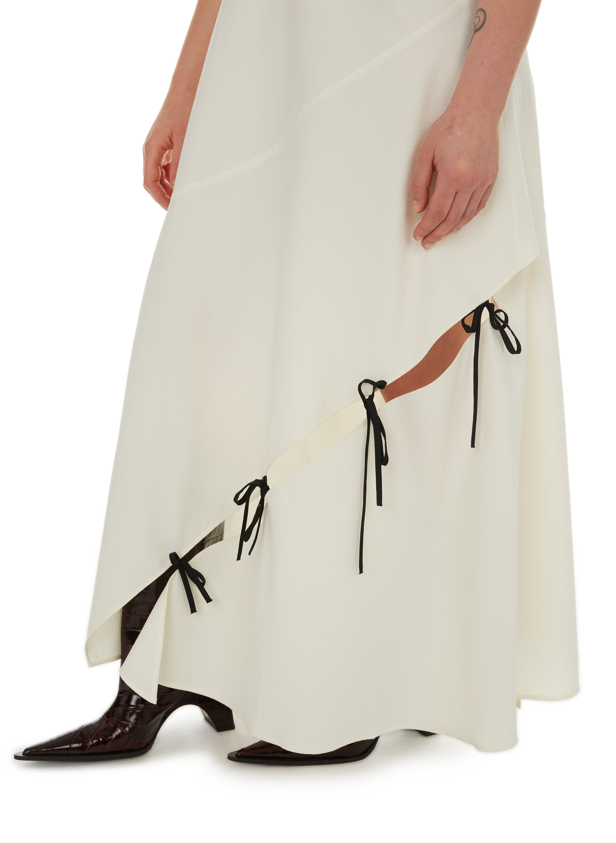 Robe longue ajourée EUDON CHOI Beige