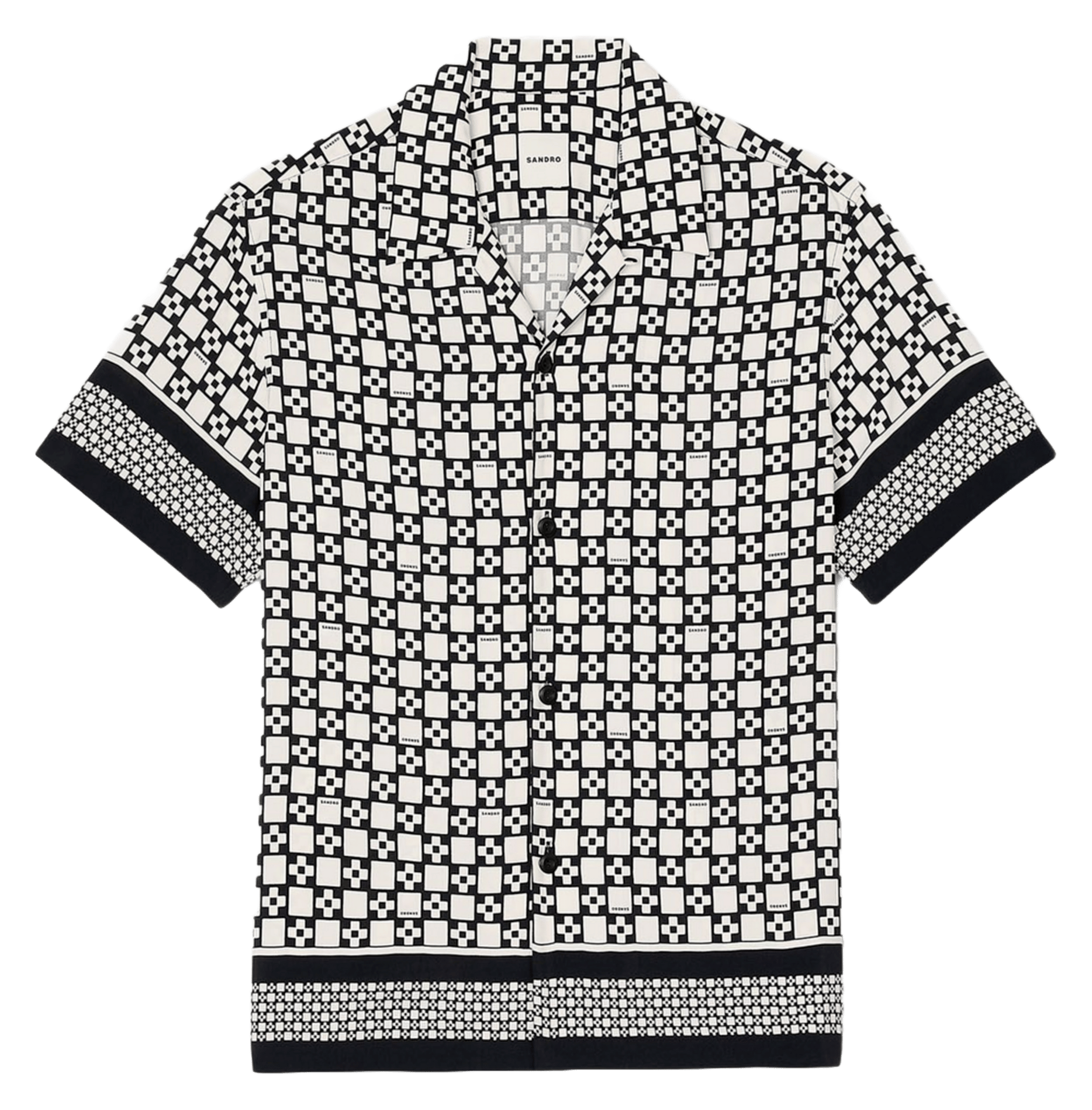 Chemisier droit imprimé SANDRO Noir
