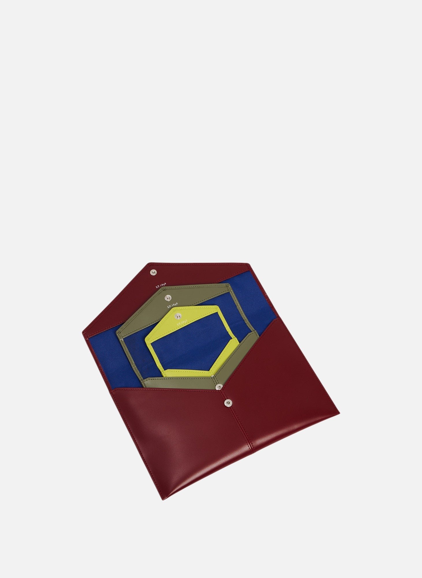 Trio de pochettes charlotte en cuir lisse LE TANNEUR Rouge