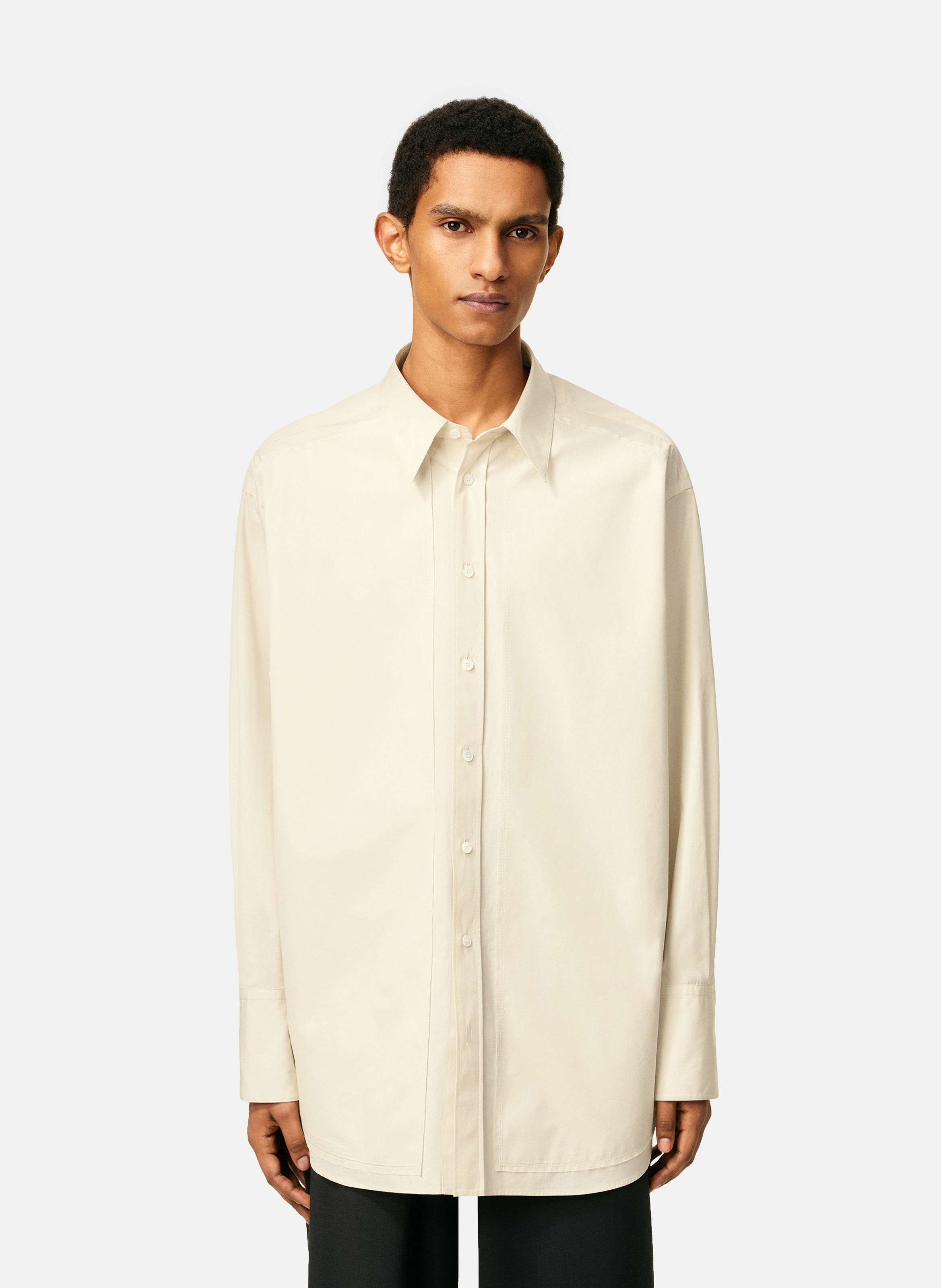 Chemise oversize bords francs en coton unisexe AMI PARIS Blanc