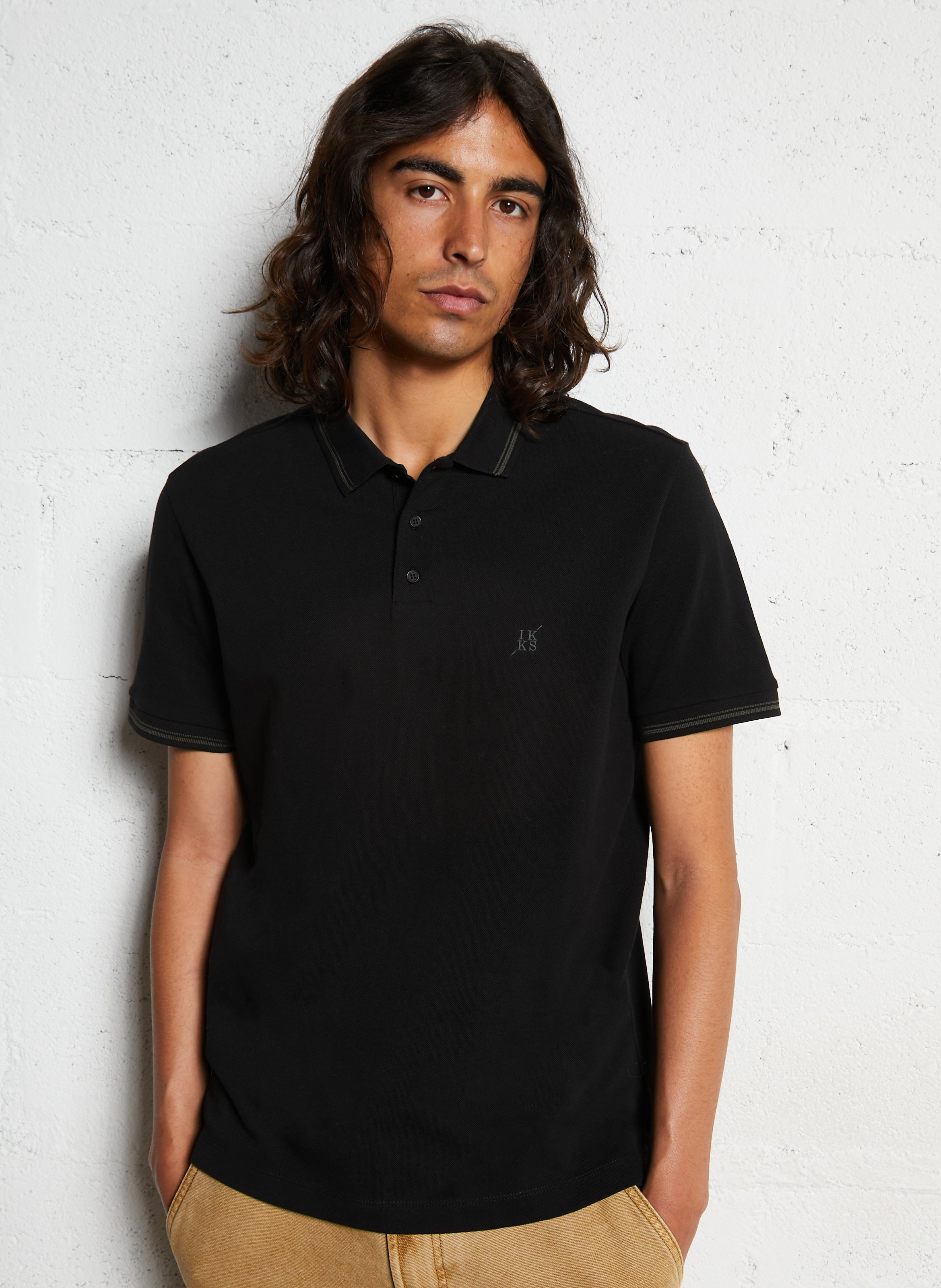 Polo manches courtes regular fit IKKS Noir
