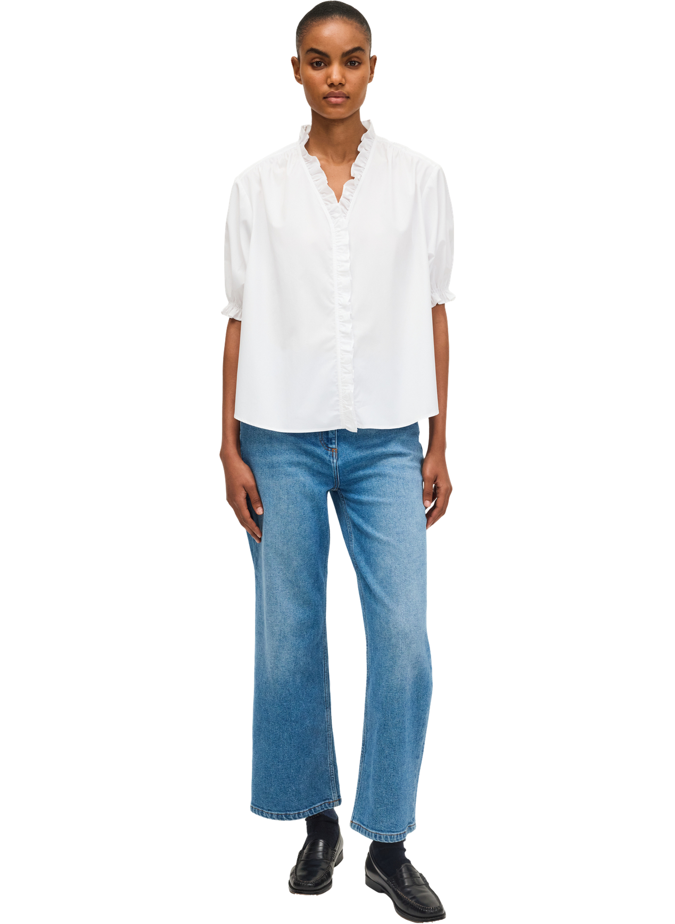 Chemise en popeline à manches courtes - arya PABLO Blanc